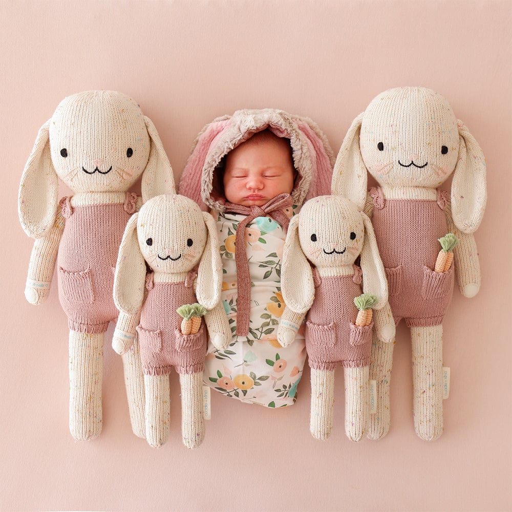 Cuddle+Kind Harper the Bunny (Little) - Handmade Organic Cotton Stuffed Animal Toy for Babies & Kids - Perfect for Cuddling, Gifts, and Nursery Decor