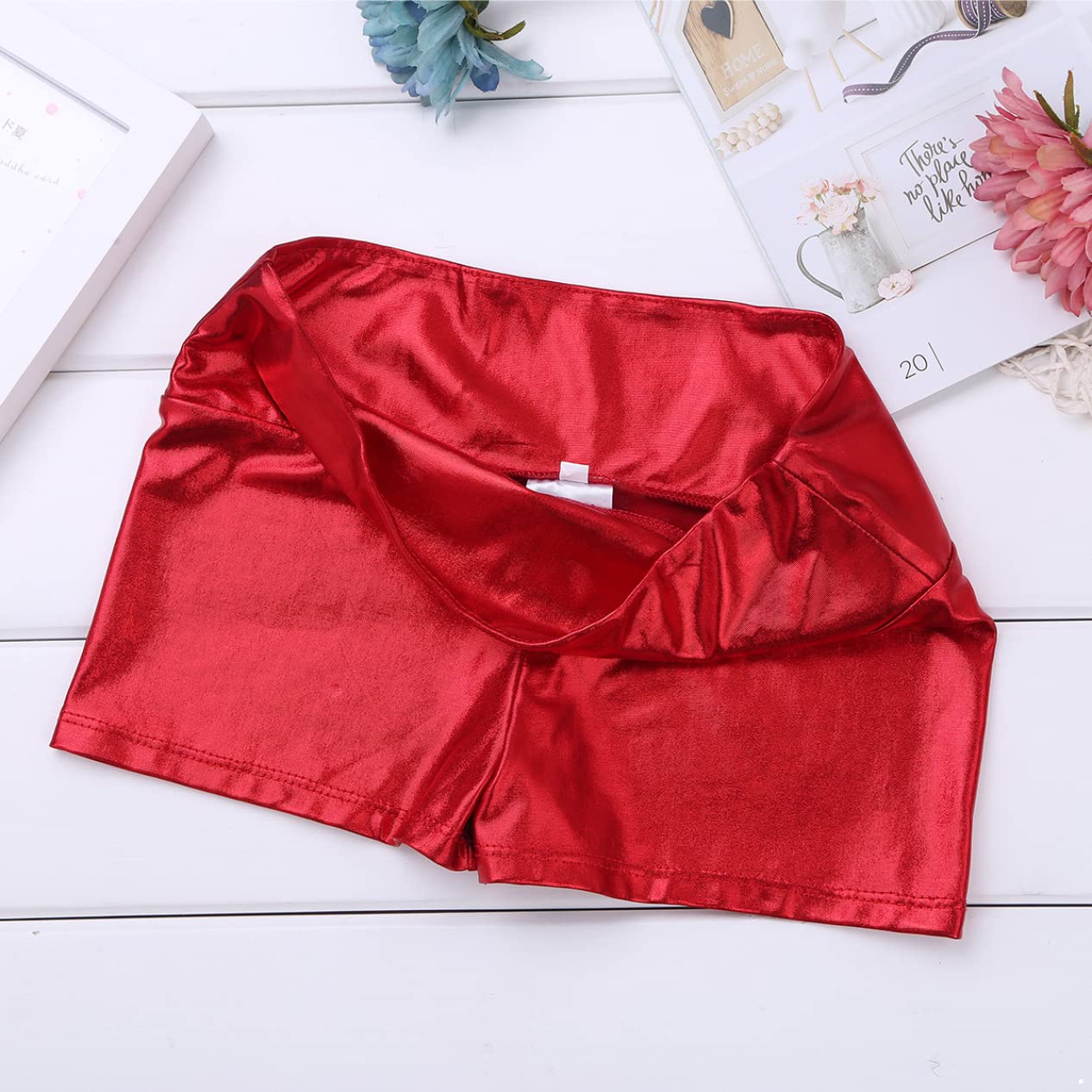 Girls' Metallic Spandex Ballet Dance Shorts - Cheerleading & Gymnastics Leotard for Kids - Perfect for Dance Class, Tumbling Practice & Athletic Performance