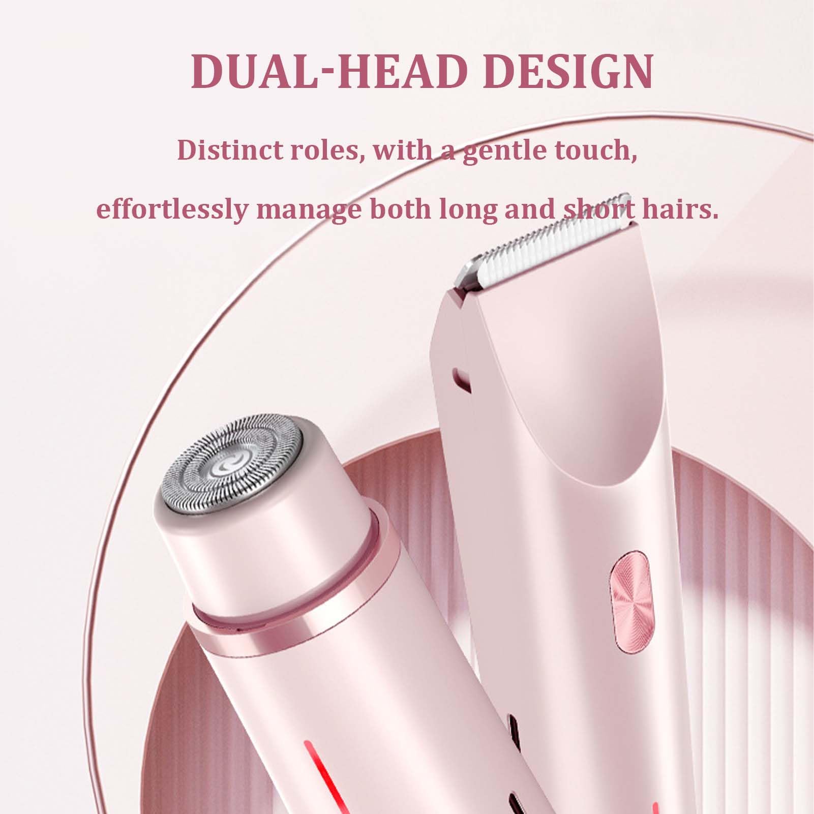 Pink Galaxy Electric Razor for Women - 2 in 1 Lady Shaver & Bikini Trimmer - Smooth Painless Hair Removal - Wet & Dry Use - Portable Travel Shaver (Pink) - Perfect for Home, Travel & Gym Bag Essentials