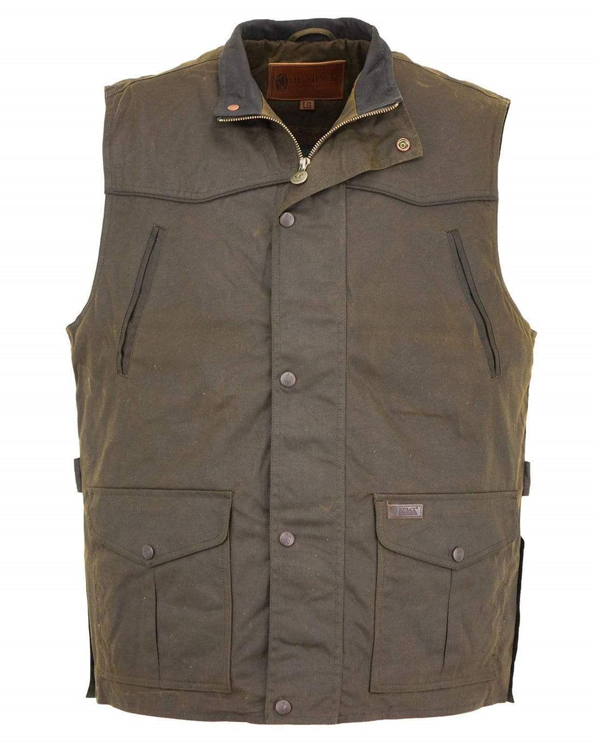 Outback Trading Co. Men's 2154 Magnum Waterproof Fleece-Lined Cotton Oilskin Vest - Outdoor Hunting, Fishing & Camping Gear for Cold Weather Adventures