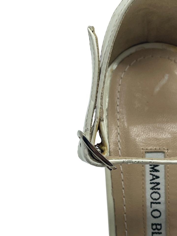 Authentic Manolo Blahnik Leather Chaos Heels for Women - Size 35 (US 5) - Perfect for Weddings, Parties & Special Occasions