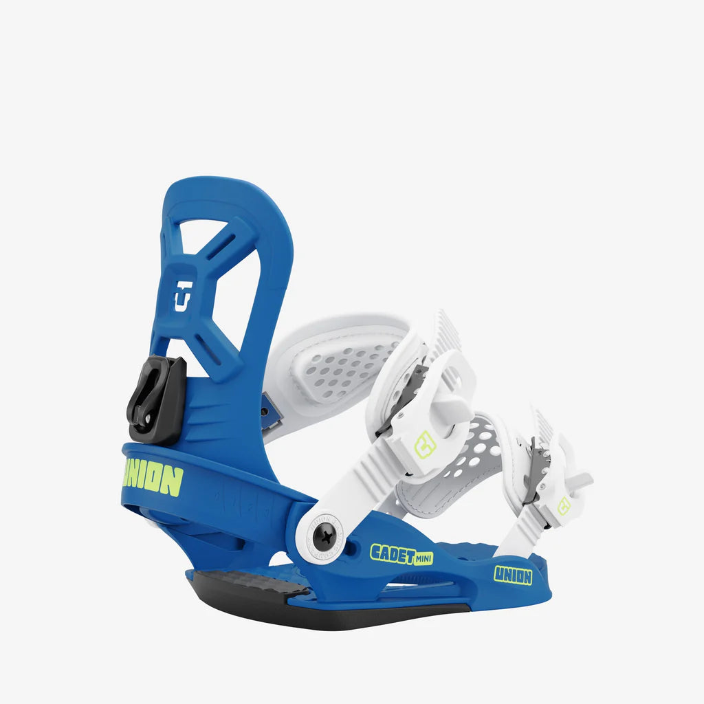 Union Kids Cadet Mini Binding 2025 - Blue Snowboard Bindings for Boys & Girls | Perfect for Beginner Snowboarders & Youth Riders | Mountain & Park Riding