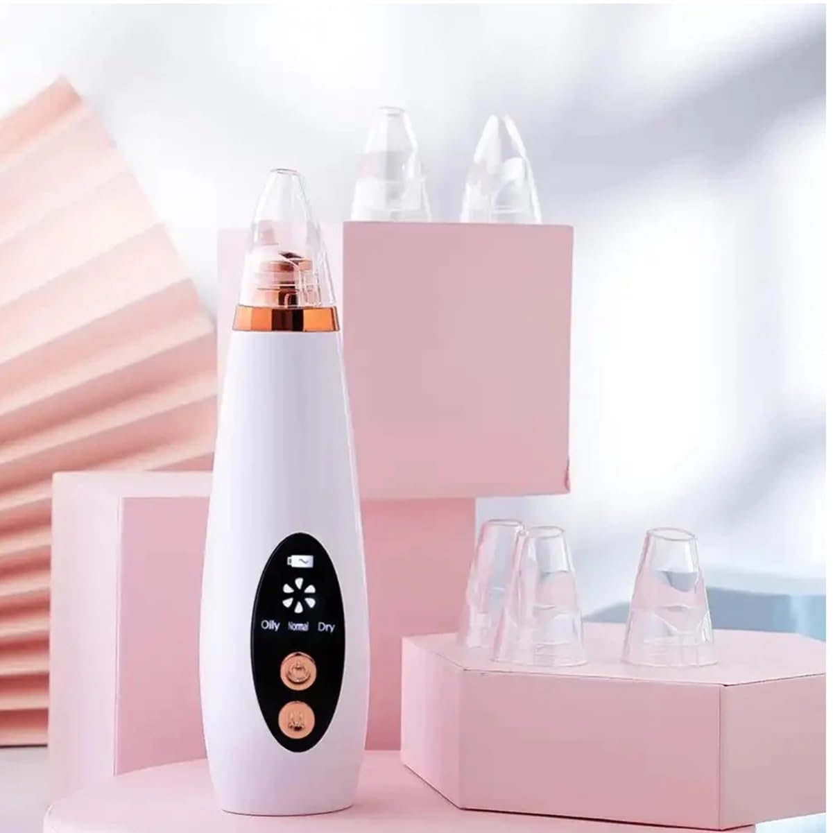 Lukzer Expert Electric Blackhead Remover Vacuum - Professional Derma Suction Tool for Face Cleansing | Men & Women Skincare Device (White) | Perfect for Acne Treatment & Deep Pore Cleaning at Home