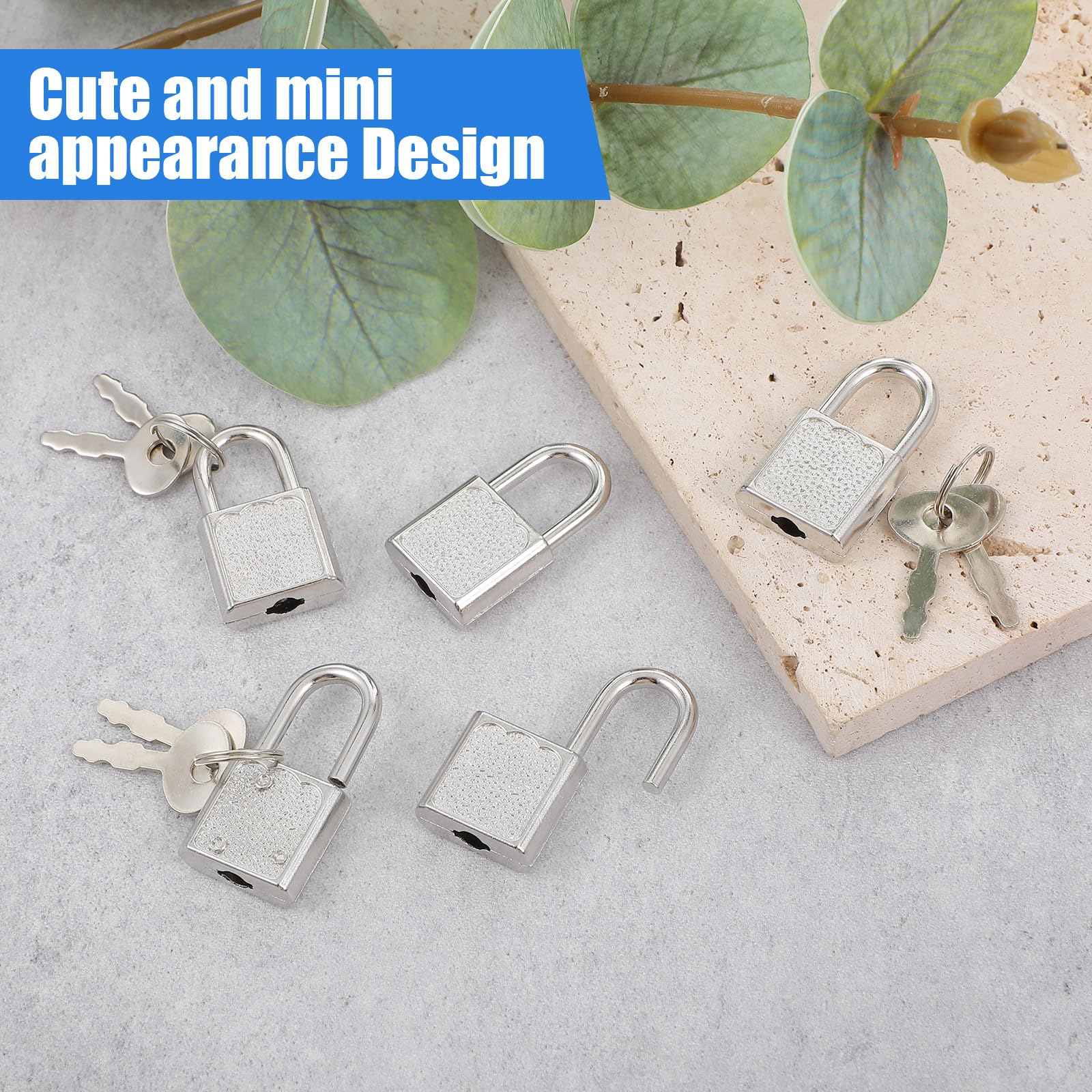 10pcs Mini Cute Diary Padlocks with Keys - Small Silver Luggage Locks for Jewelry Boxes, Travel Backpacks & Suitcases - Perfect for Home, Office & School Security (Tiny Decorative Padlocks)