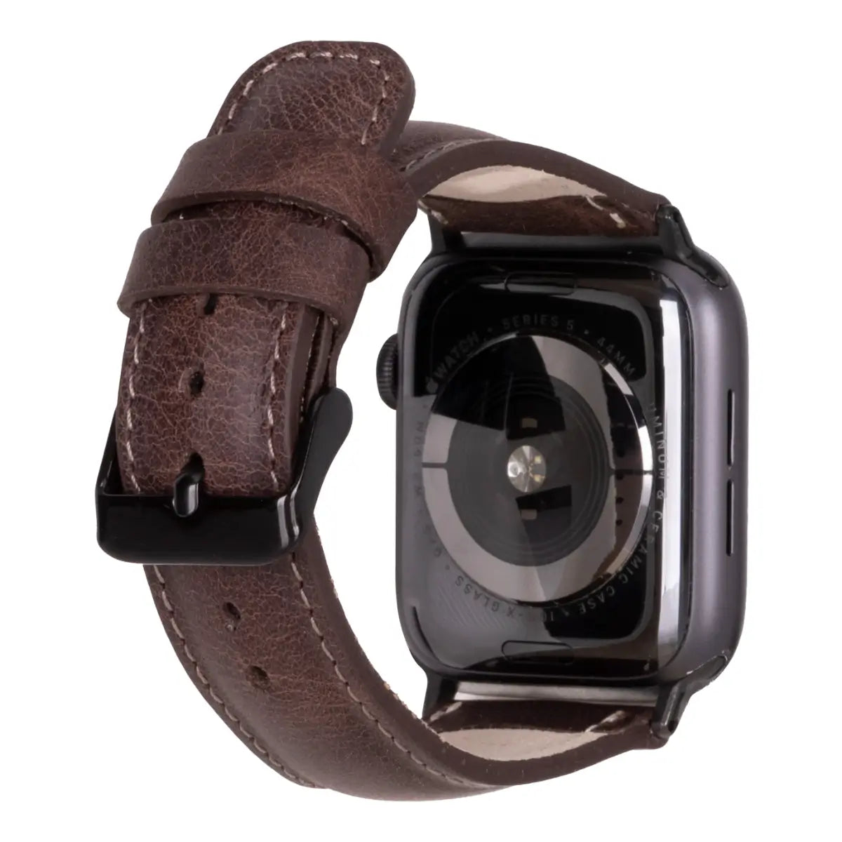 Premium Genuine Brown Leather Apple Watch Band - Classic & Durable Strap for Apple Watch Series 9/8/7/6/SE - Perfect for Business, Casual & Everyday Wear