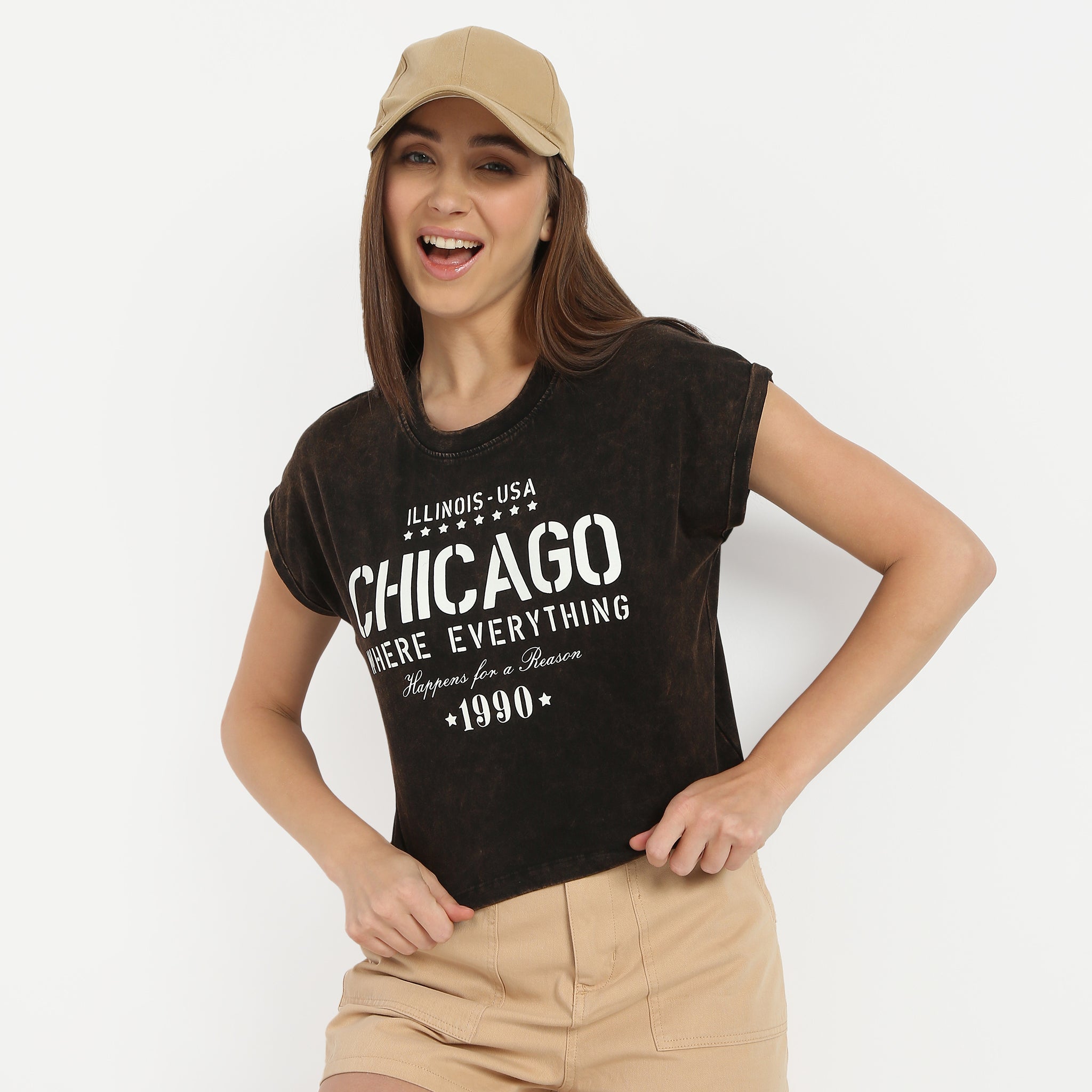 Stylish Boxy Fit Printed Dolman Sleeve T-Shirt for Women | Trendy Casual & Lounge Wear | Perfect for Everyday Outfits, Weekend Errands & Relaxing at Home
