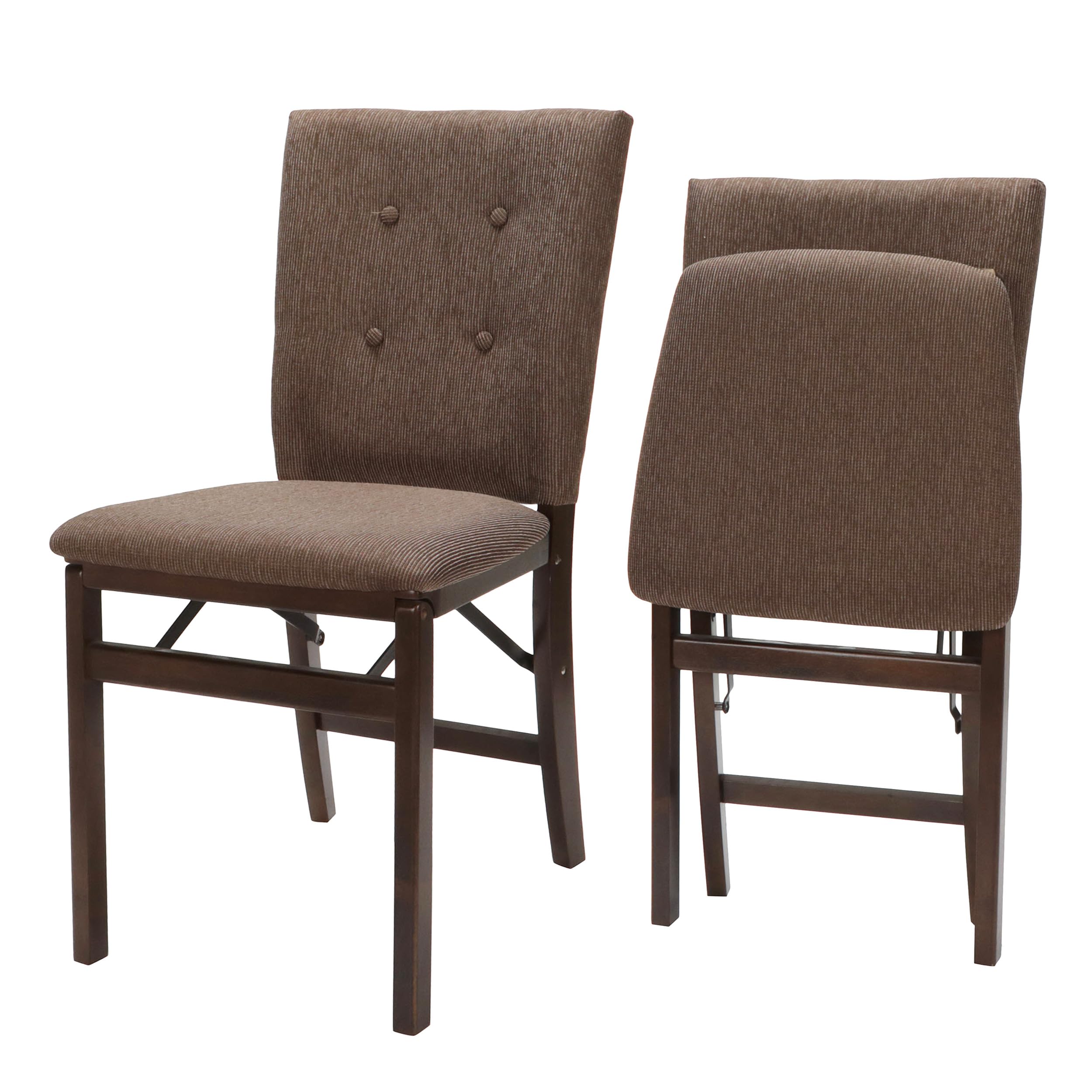 MECO STAKMORE Parson’s Folding Chair Set of 2 - Espresso Finish, 20.25