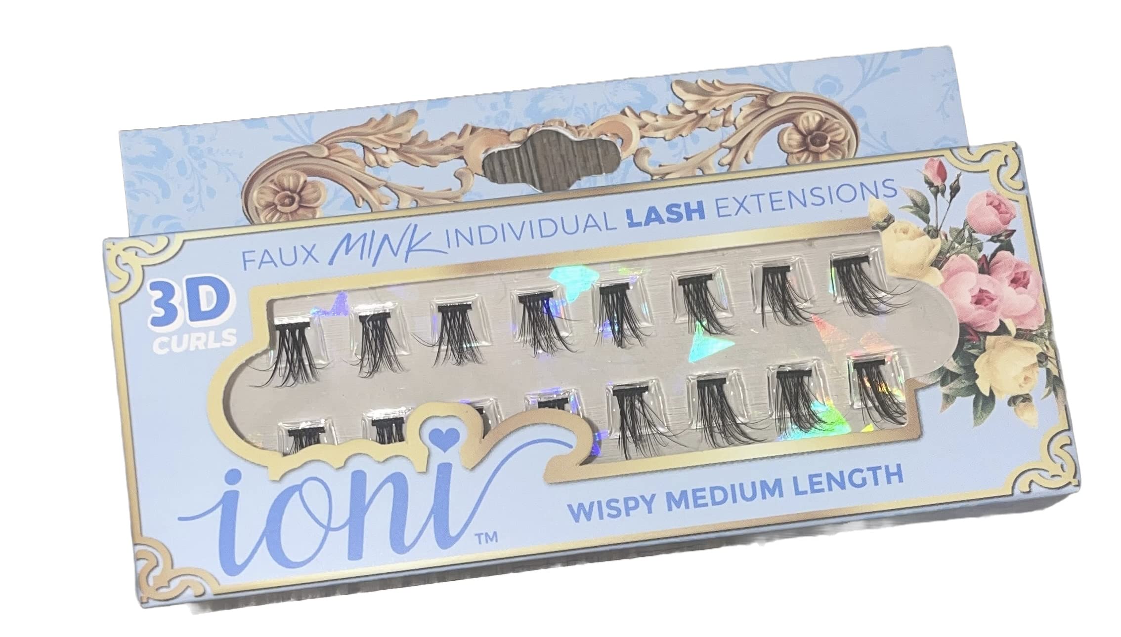 IONI Faux Mink Individual Eyelash Extensions - 3D Volume 3-Strand Set, Medium Length 10-12mm, Cruelty-Free Fluffy Lashes for Natural Look | Perfect for Weddings, Parties & Daily Wear