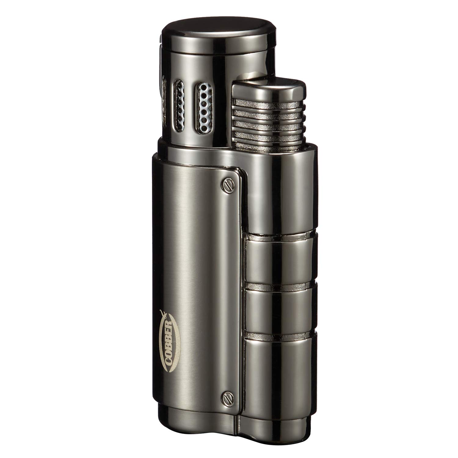 Windproof Triple Jet Flame Cigar Lighter with Punch - for Smoking & Outdoor Use
