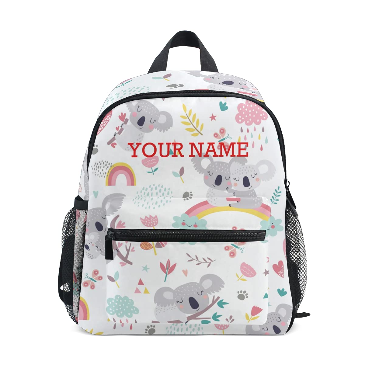 ODAWA Personalized Preschool Backpack with Name - Cute Rainbow Koala Design for Toddlers & Kids | Durable School Backpack for Kindergarten, Daycare & Travel