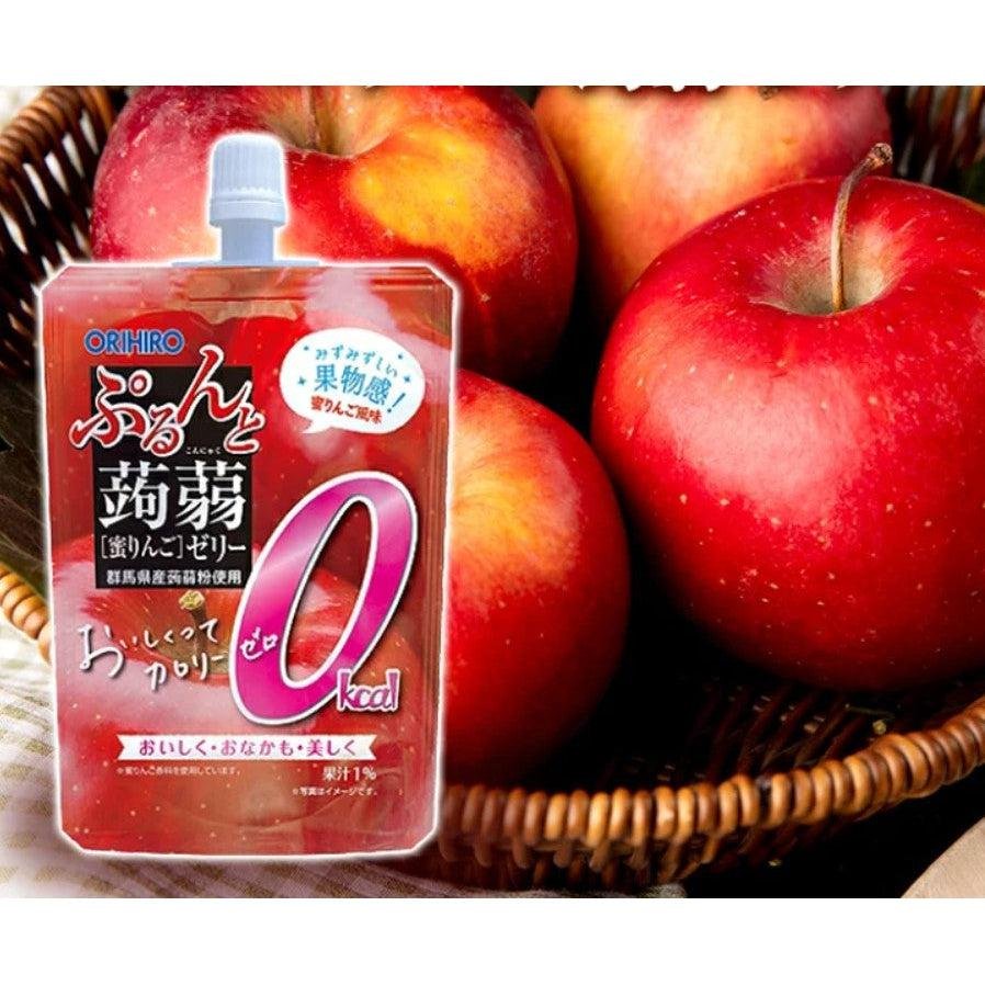 Orihiro Drinkable Konjac Jelly - Zero Calorie Diet Snack, Apple Flavor 130g - Healthy Weight Loss Supplement for Office, Gym & On-the-Go Lifestyle