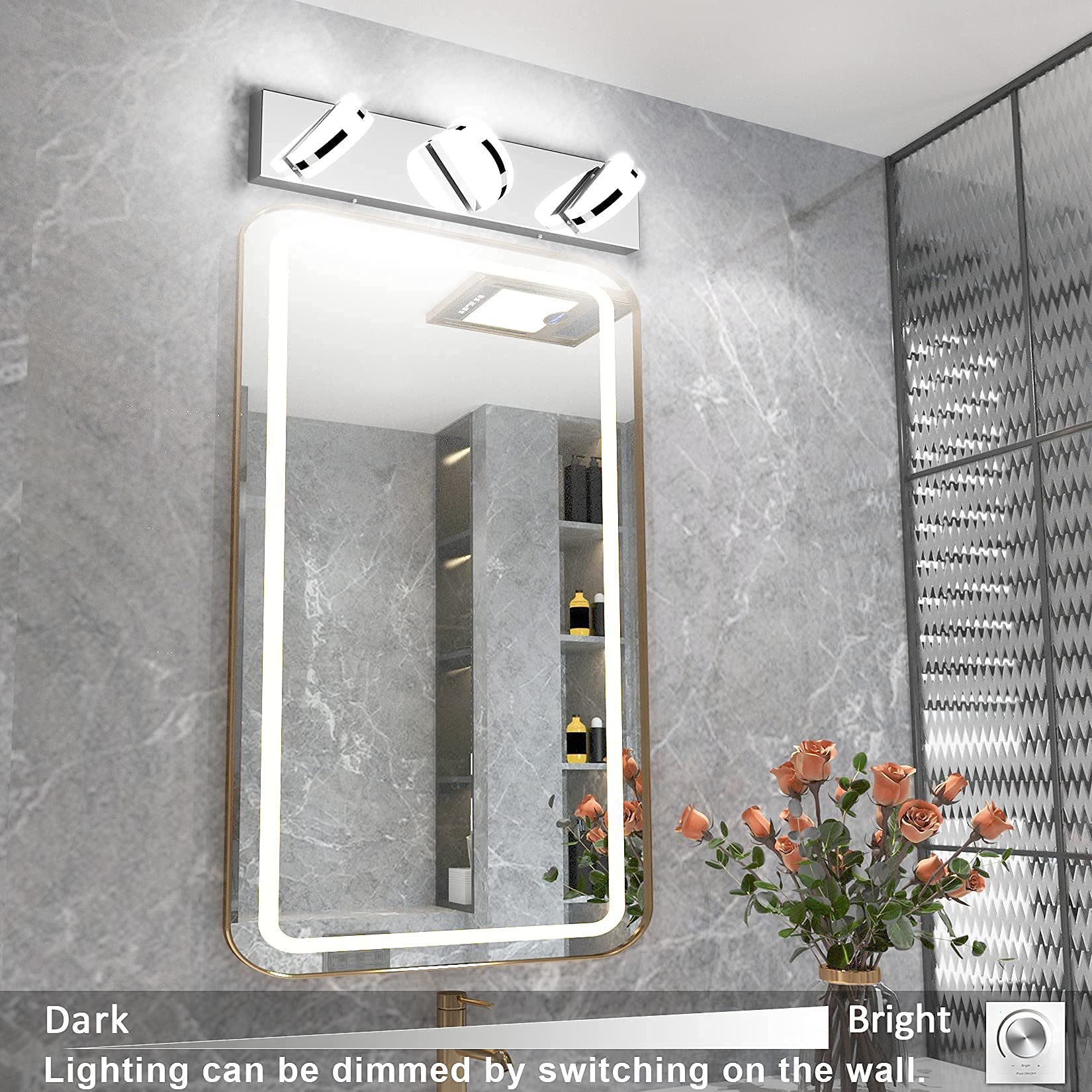 Modern LED Vanity Light for Bathroom - Frosted White Acrylic Up/Down Wall Light Fixture - Perfect for Mirror Lighting & Bathroom Decor