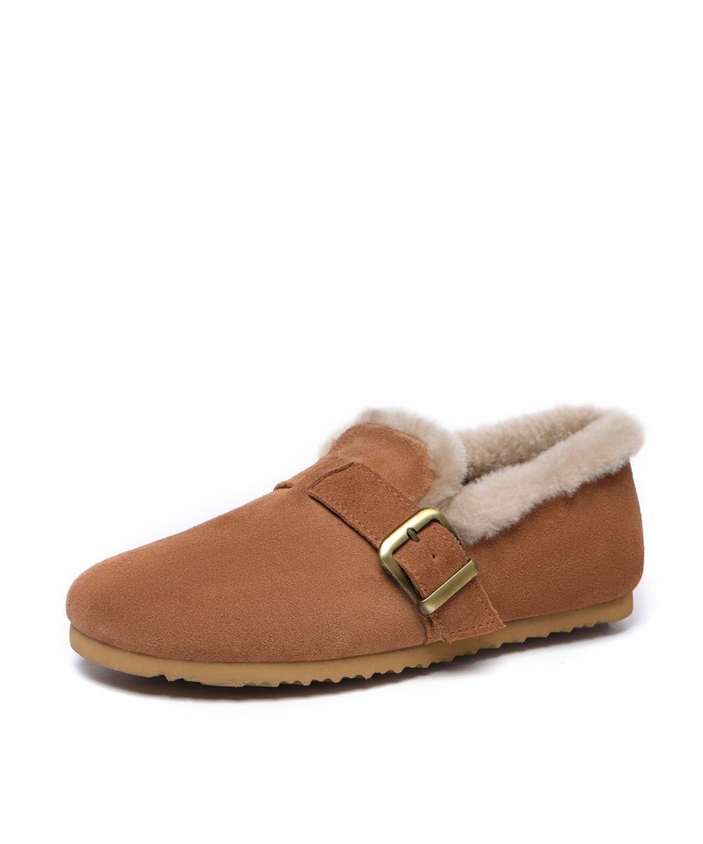 Women's UGG Monica Loafers - Comfortable Suede Slip-On Shoes with Sheepskin Lining for Casual Wear, Office & Travel