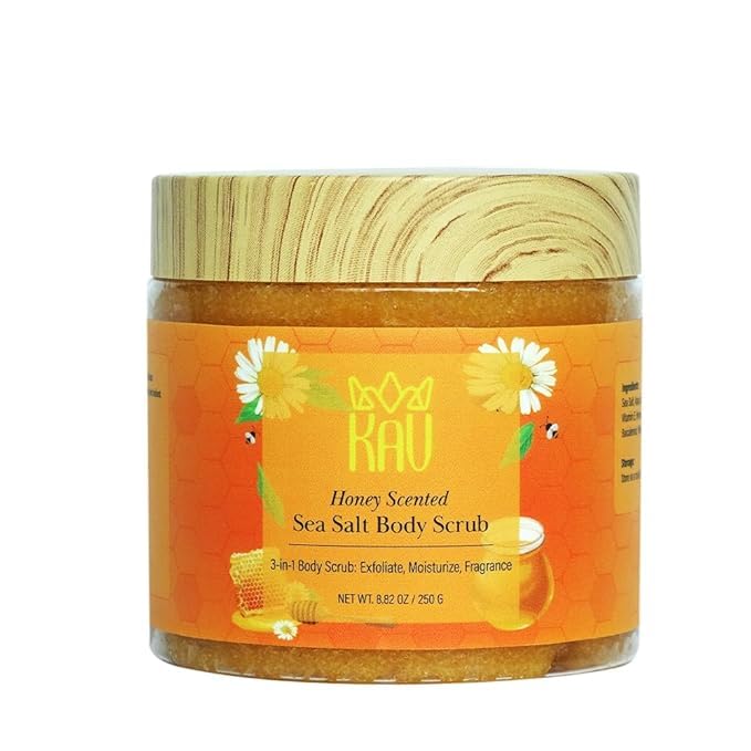 KAV 4 Pack Natural Salt Body Scrub - Exfoliating Face & Body Scrub for Moisturizing Skin, Dead Cell Removal & Relaxation | Spa Treatment, Skin Rejuvenation, At-Home Self Care