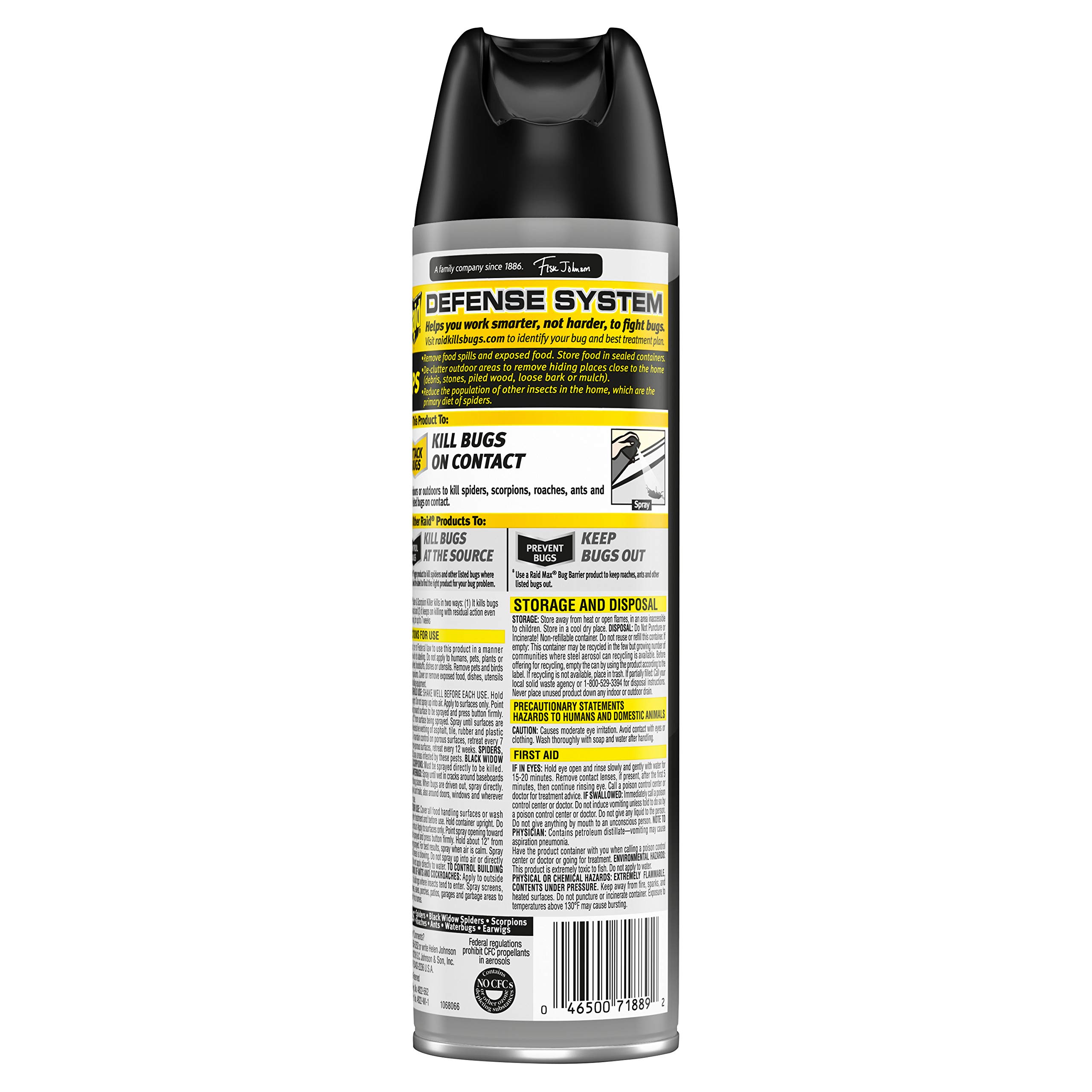 RAID Spider & Scorpion Killer Spray - Fast-Acting Insecticide for Home & Outdoor Use - Eliminates Spiders, Scorpions & Other Pests - Ideal for Basements, Garages & Camping Trips
