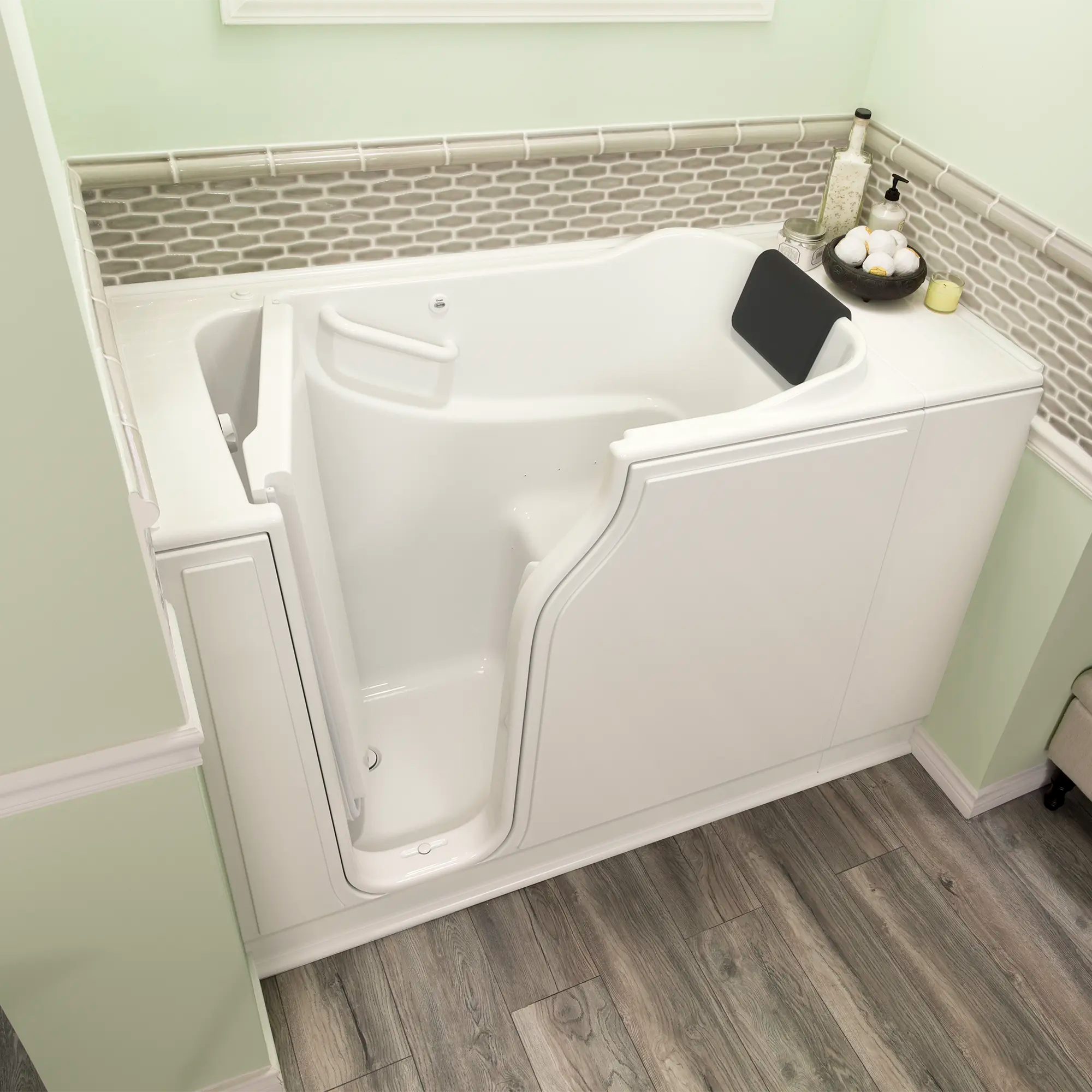 Premium 30 x 52 Inch Gelcoat Walk-In Bathtub with Air Spa System - Left Hand Drain for Elderly & Mobility Accessible - Relaxing Hydrotherapy at Home