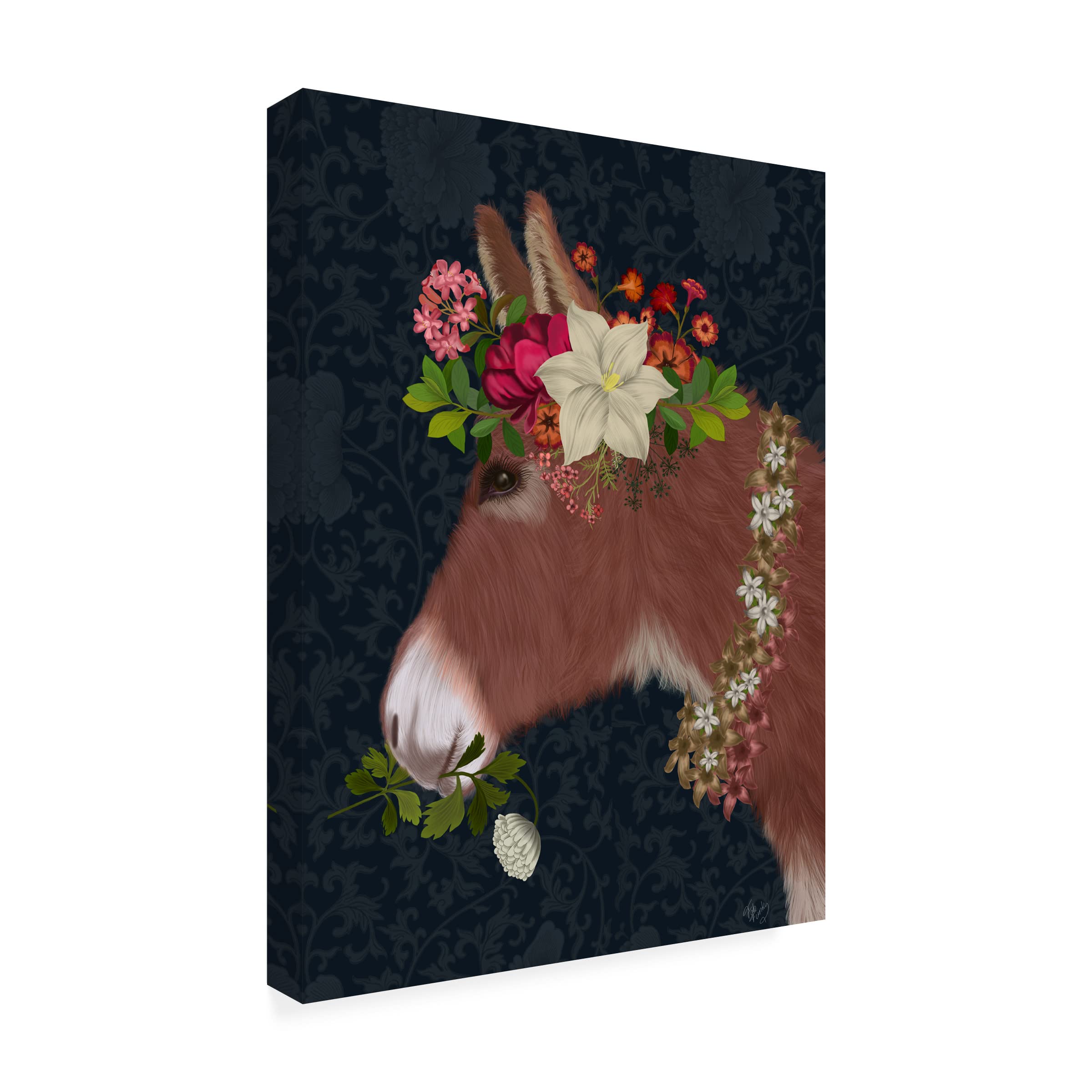 Fab Funky 'Donkey Bohemian 5' Canvas Wall Art Print - Modern Abstract Animal Painting for Living Room, Bedroom & Office Decor