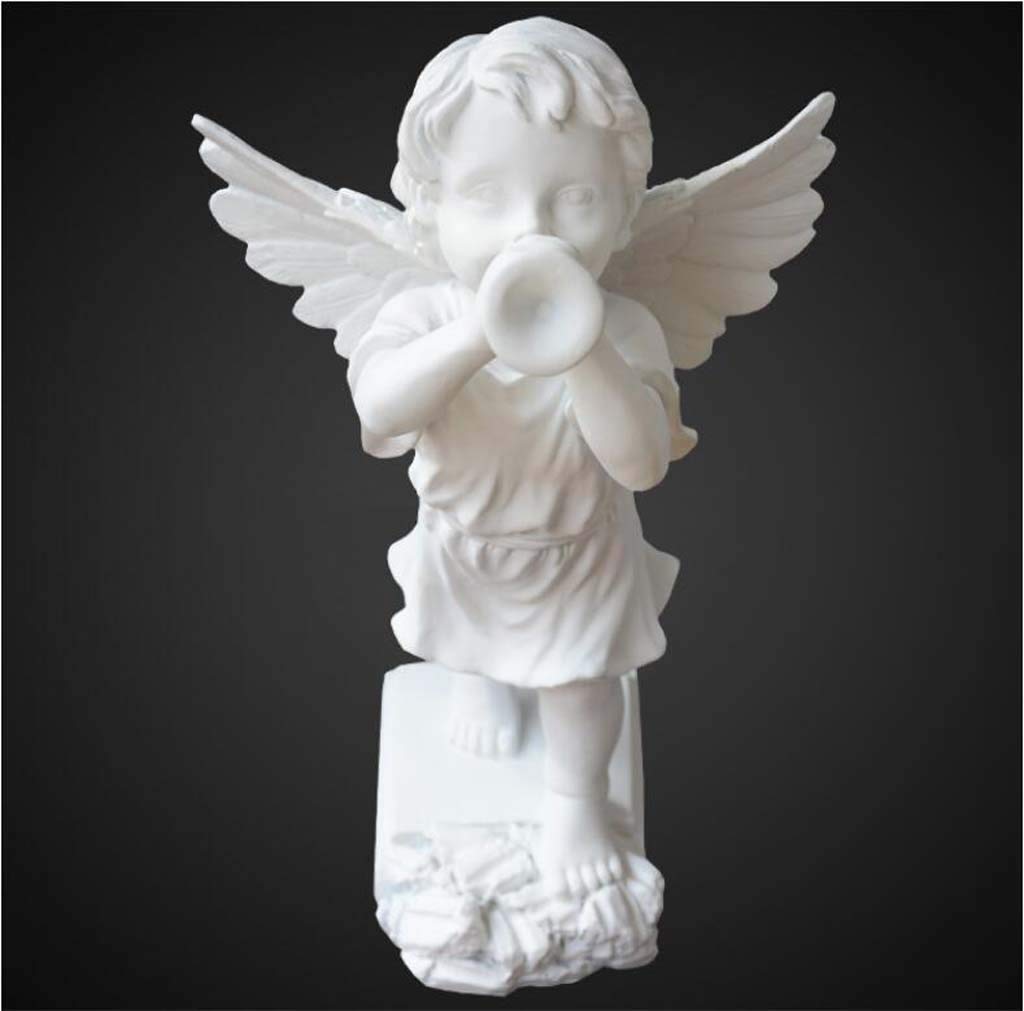 Resin Angel Statue Sculpture - 15 Inch Tall Home & Garden Decor, Handcrafted Angel Art for Office, Living Room, and Outdoor Spaces
