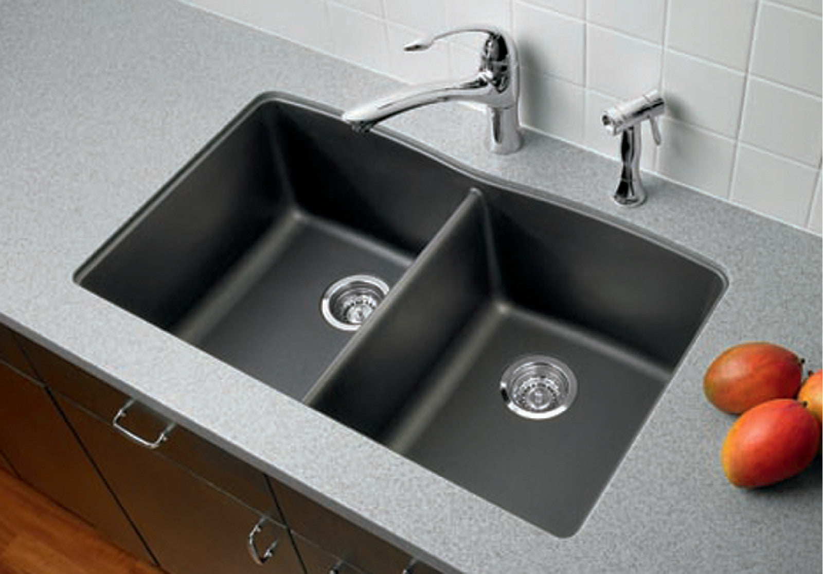 Blanco Diamond Equal Double Bowl SILGRANIT Kitchen Sink - Premium Stainless Steel Undermount Sink for Modern Kitchens | Perfect for Food Prep, Dishwashing & Entertaining