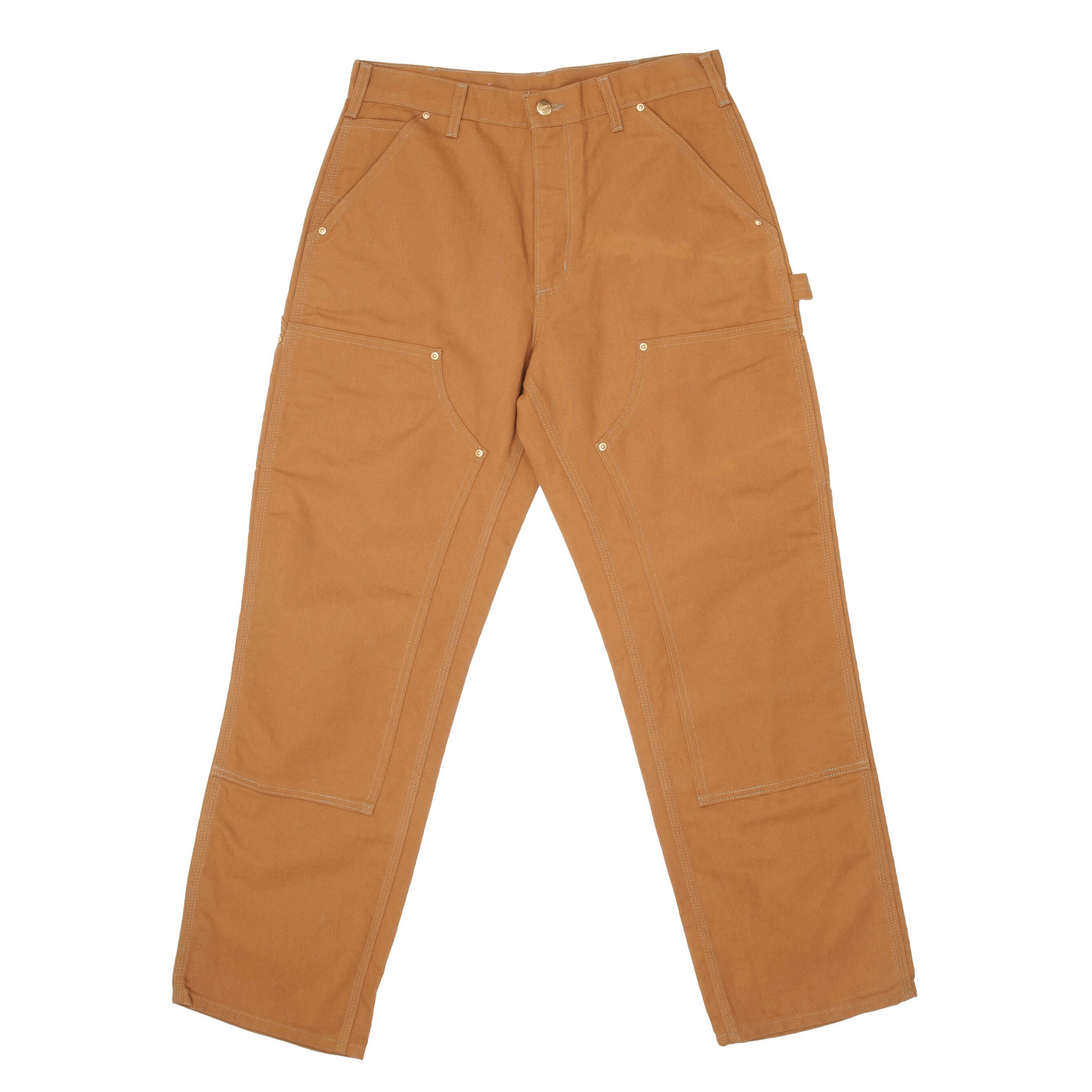 Vintage Carhartt Carpenter Double Knee Sandstone Pants 1990s 32x30 Deadstock - Durable Workwear for Construction, Farming & Outdoor Activities