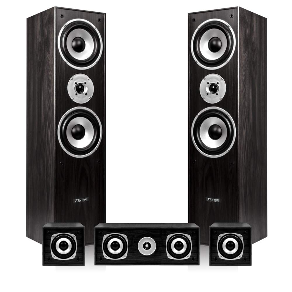 Fenton 5.0 Home Theater System - Black Surround Sound Speaker System with Powerful Audio for Movies & Music | Perfect for Living Room Entertainment & Home Cinema Experience