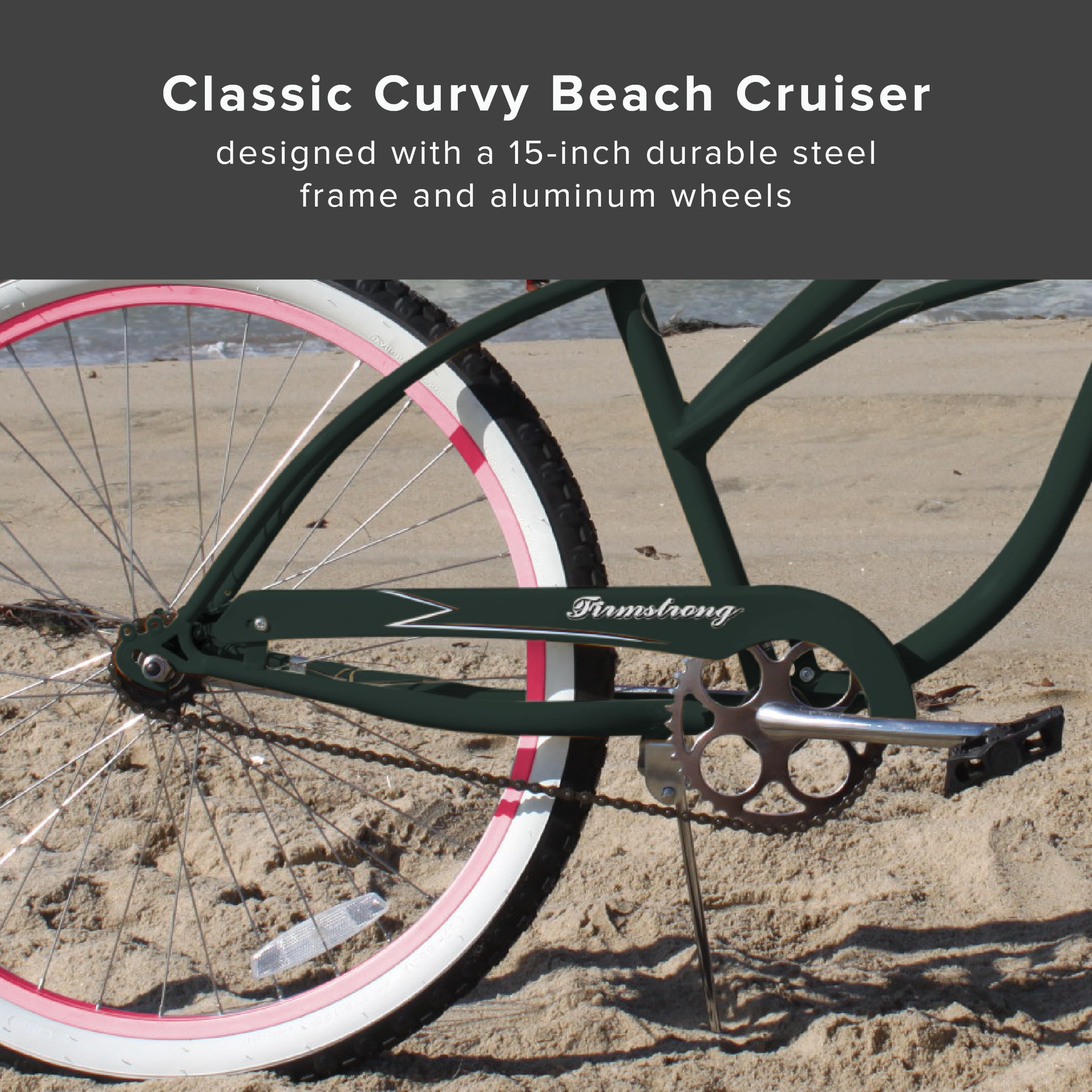 Firmstrong Urban Lady Beach Cruiser Bicycle - Women's Comfort Bike with Classic Design for Casual Riding, Commuting & Beach Cruises | Perfect for Leisure, Exercise & Coastal Adventures