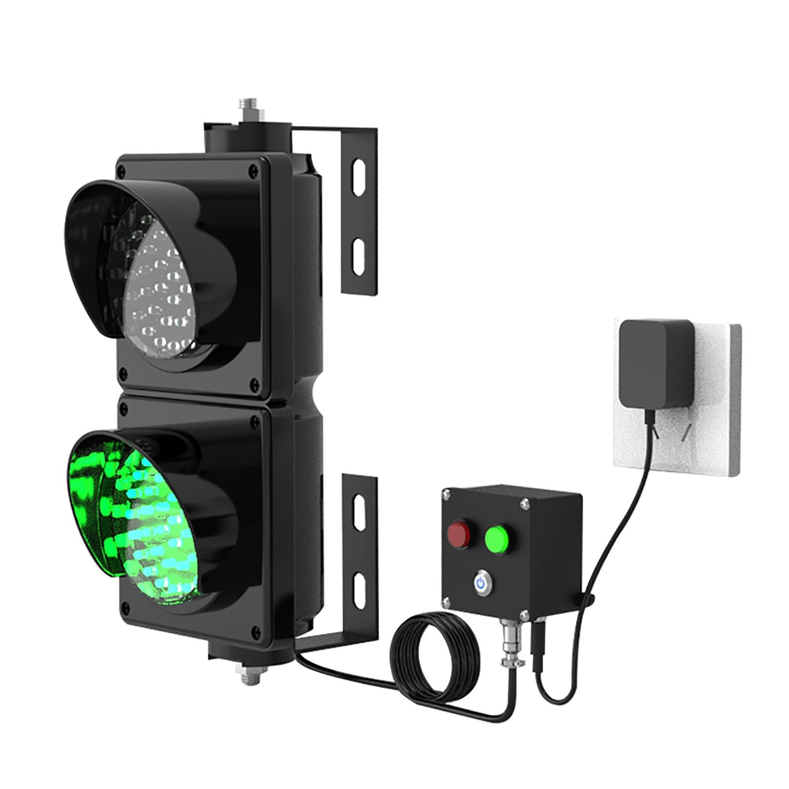 Red Green LED Loading Dock Traffic Light with Control Switch - Industrial Stop Go Signal Light for Warehouses & Factories - Plug & Play for Easy Installation - Perfect for Loading Bays, Shipping Docks & Safety Zones