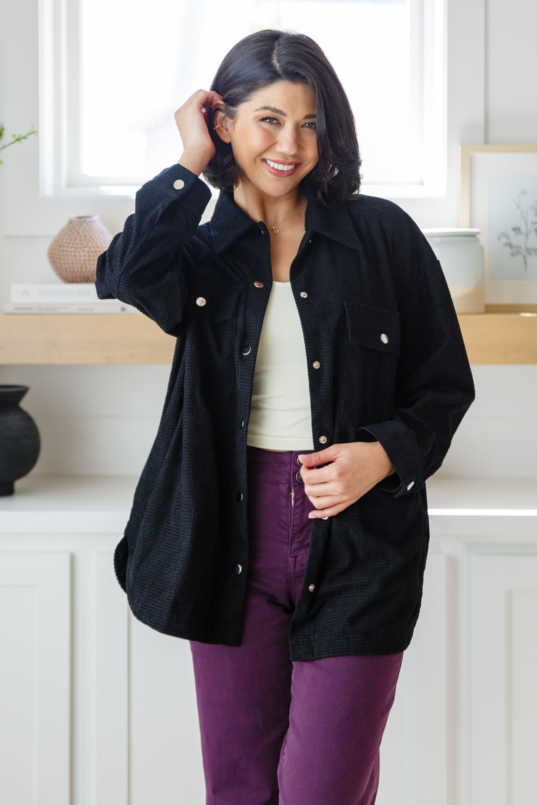 Stylish Come Rain or Shine Button Down Shirt for Women - Perfect for Office, Casual Outings & Outdoor Adventures