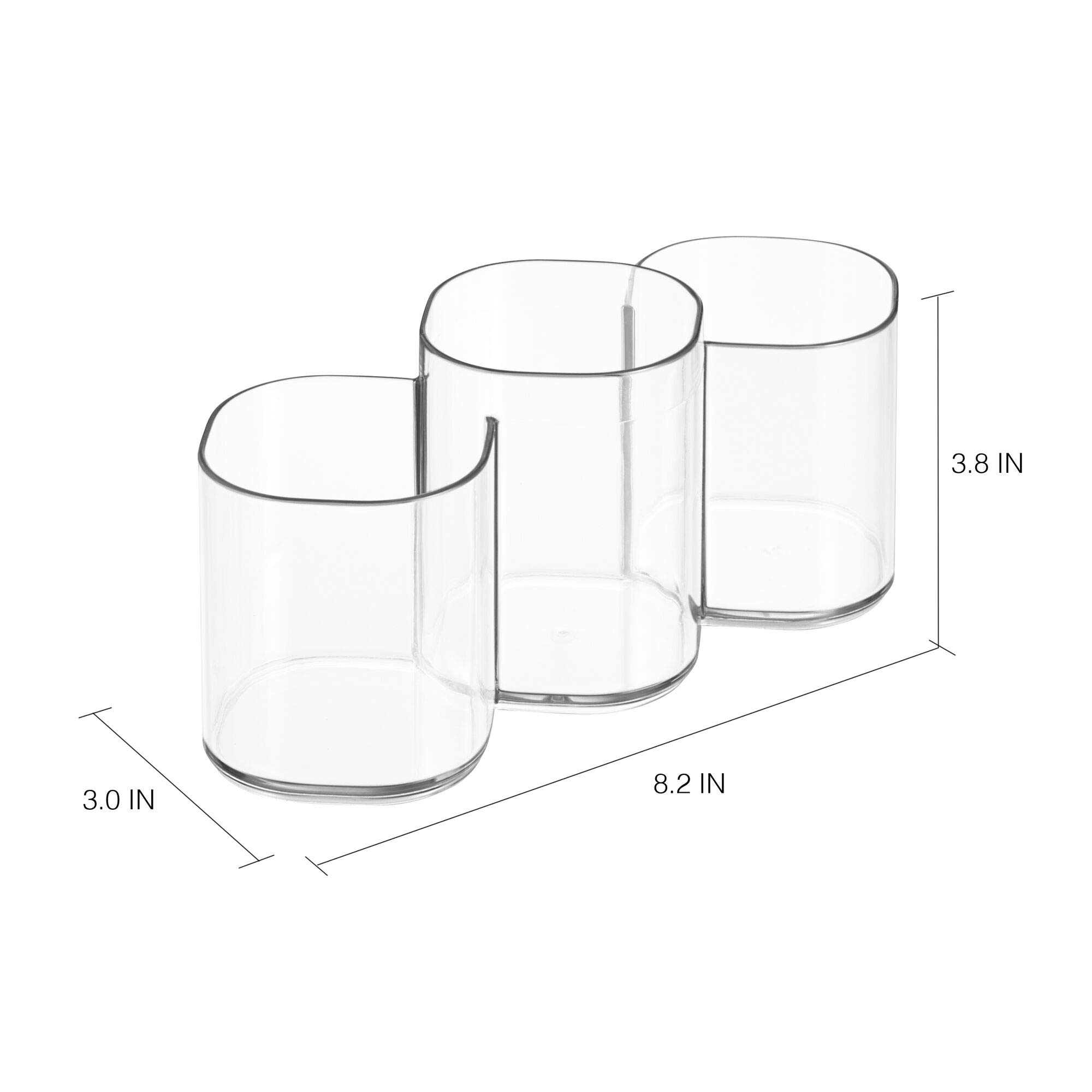 iDesign Clarity Collection Clear Acrylic Vanity Organizer - 3-Tier Cosmetic Storage Cabinet for Makeup Brushes & Skincare (8.2