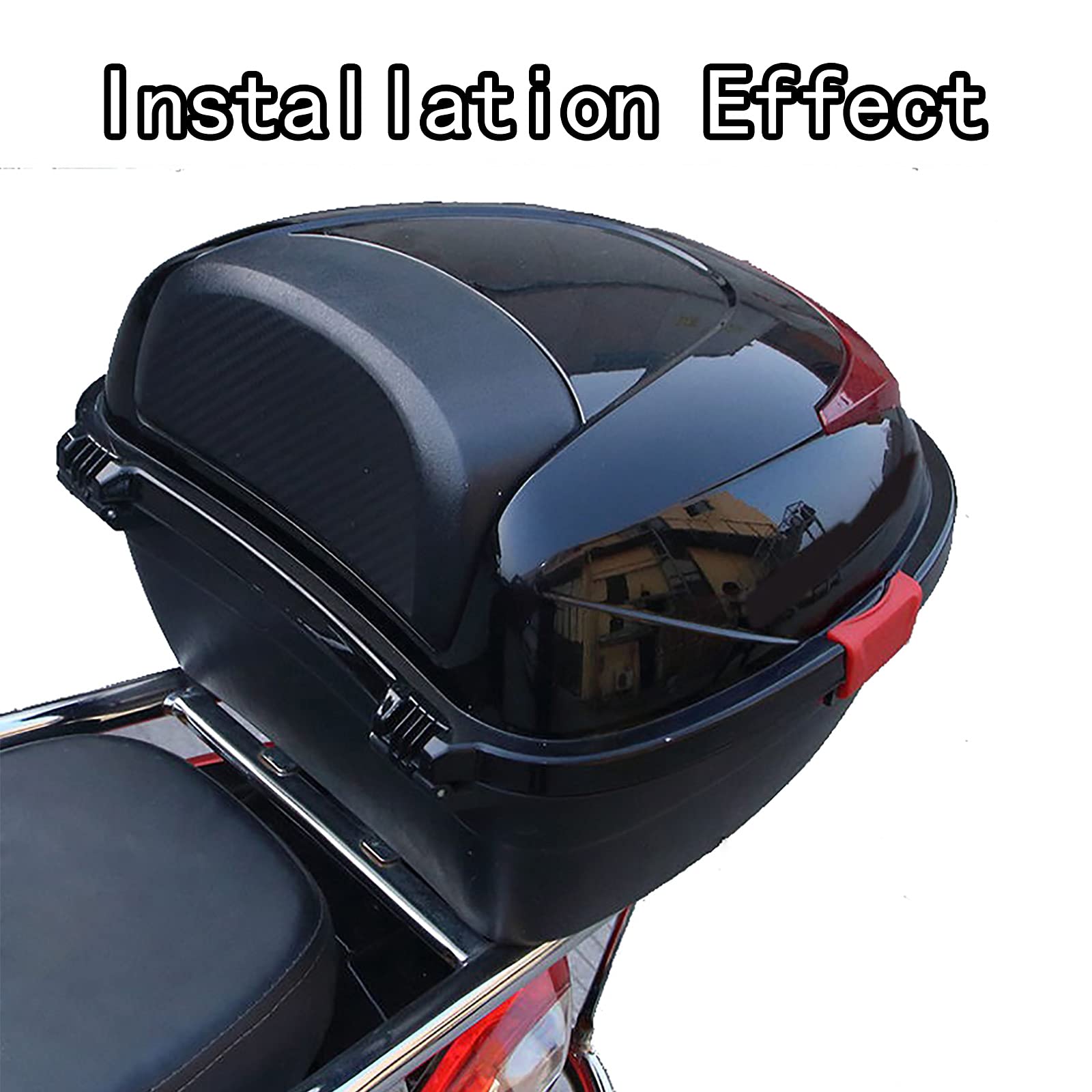 Universal 30L Motorcycle Top Box - Waterproof Rear Luggage Storage for Scooters & Bikes, Fits 2 Helmets with Mounting Hardware - Perfect for Commuting, Touring & Road Trips