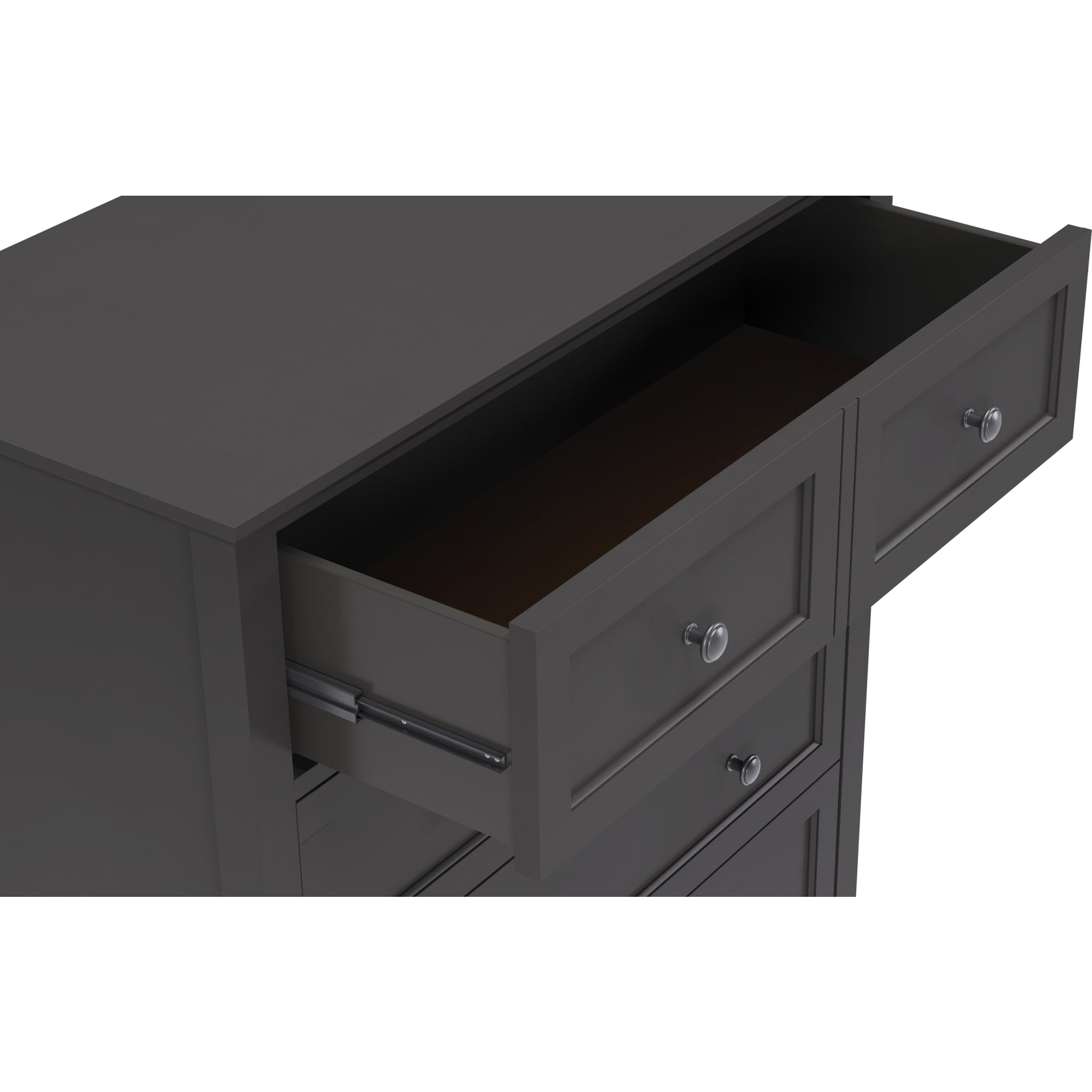 Grace 5-Drawer Chest Dresser in Raven Black - Modern Bedroom Storage Furniture for Home Organization (2024)