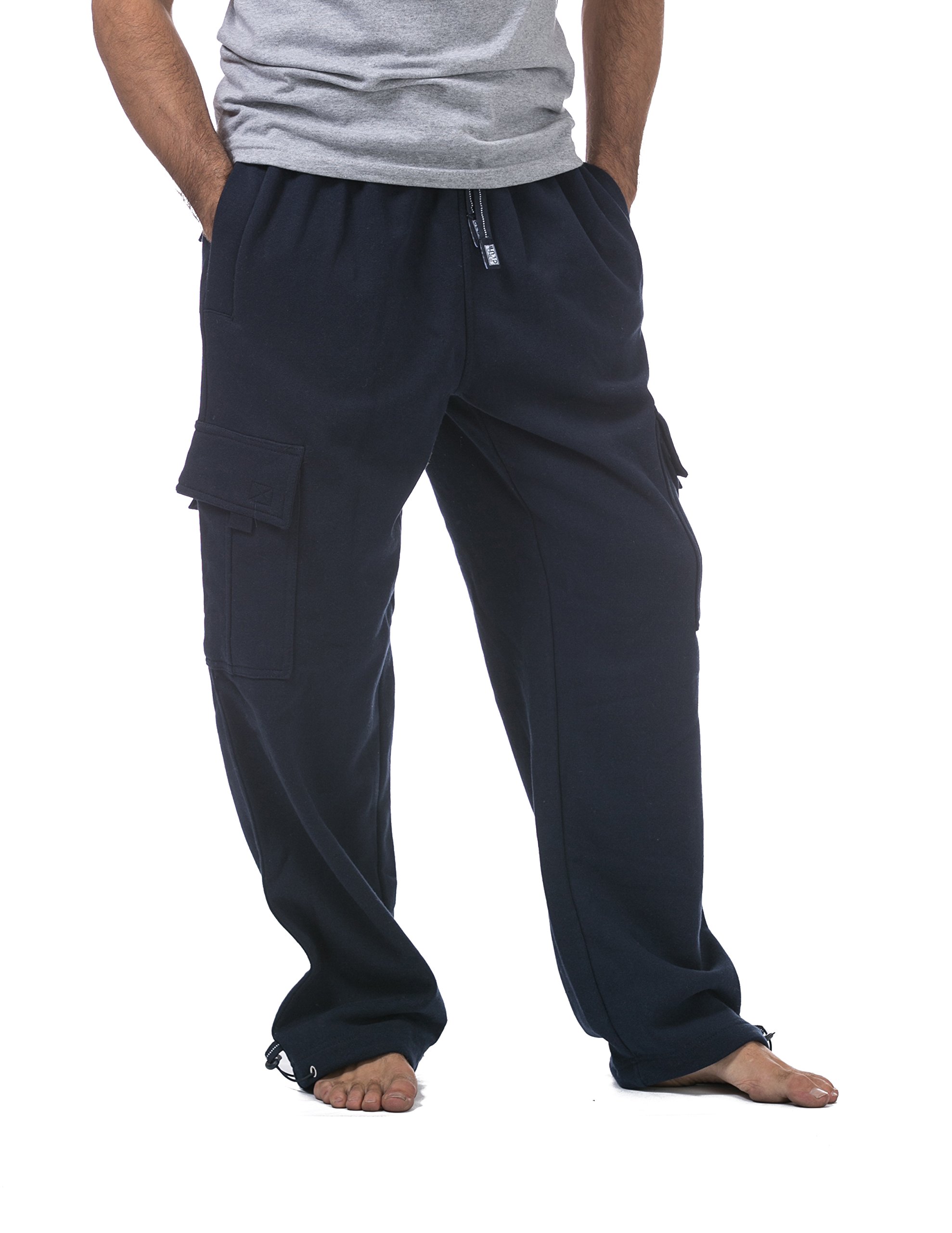 Pro Club Men's Heavyweight Fleece Cargo Pants - Winter Work Pants with Multiple Pockets for Outdoor Activities, Hiking & Casual Wear