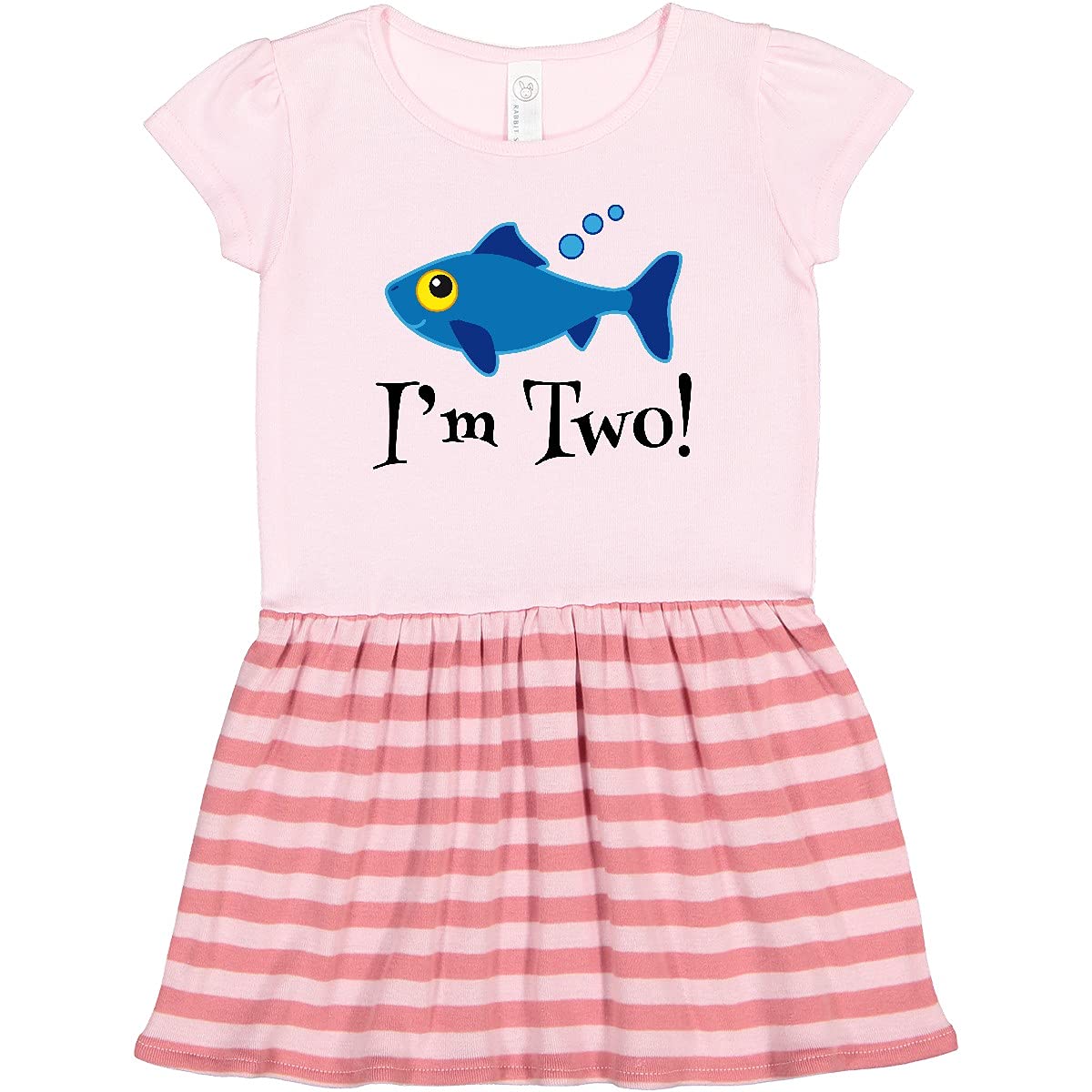 Inktastic 2nd Birthday Party Fish Toddler Dress - Cute Baby Girl Outfit for Birthday Celebrations, Photo Shoots & Special Occasions