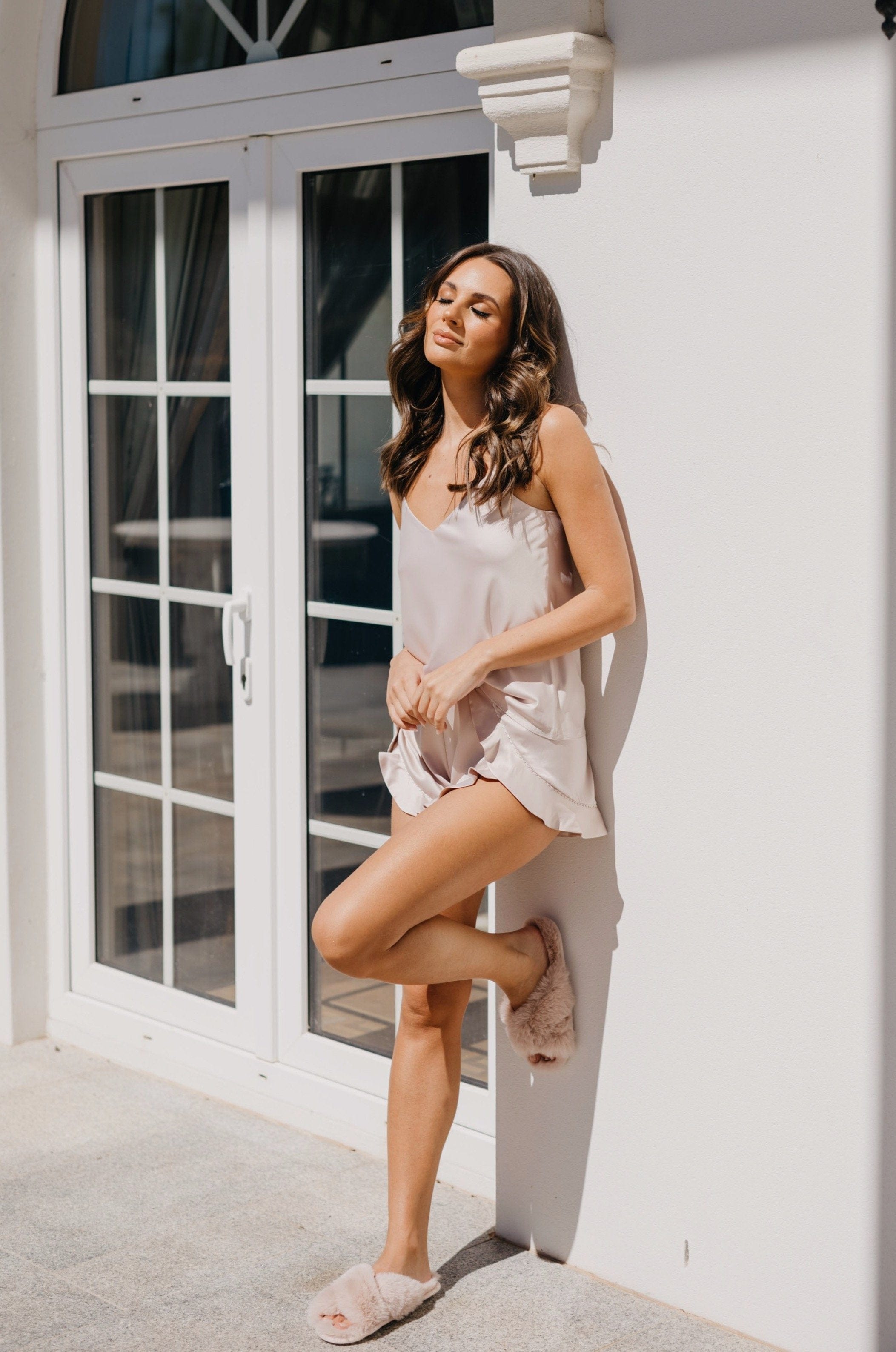 Pia Cami and Ruffle Short Set - Women's Summer Loungewear & Sleepwear for Comfortable Nights and Relaxing Weekends