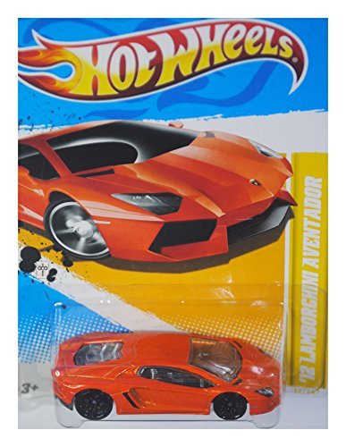 Hot Wheels 2012 Lamborghini Aventador Orange Die-Cast Car #12/247 - Limited Edition Collectible for Kids & Adults, Perfect for Display, Play & Racing Scenes