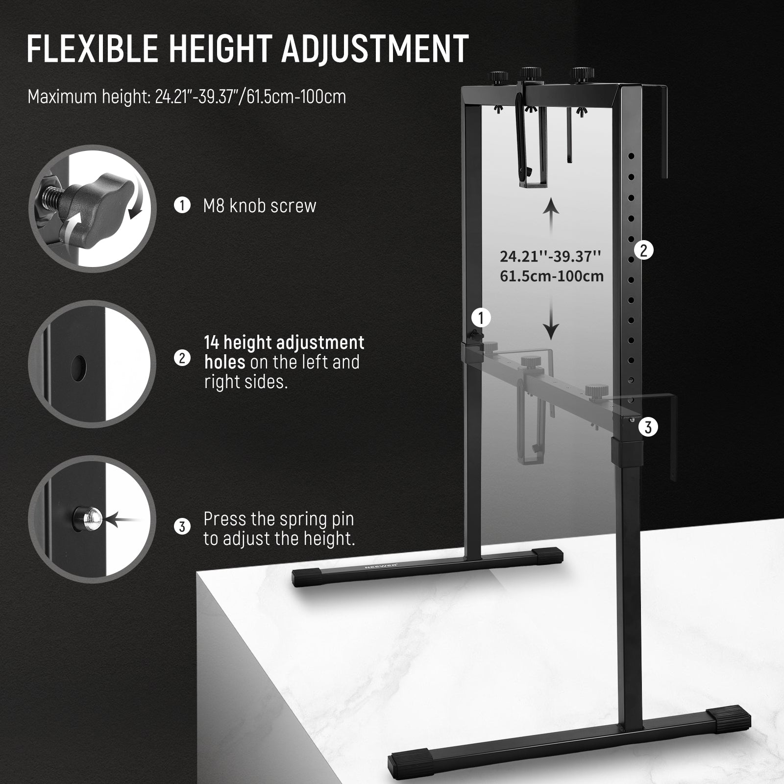 NEEWER ST100 Professional Overhead Camera Mount Rig - Adjustable Aluminum Boom Arm for DSLR, Mirrorless & Video Cameras - Perfect for YouTube, Vlogging, Product Photography & Live Streaming