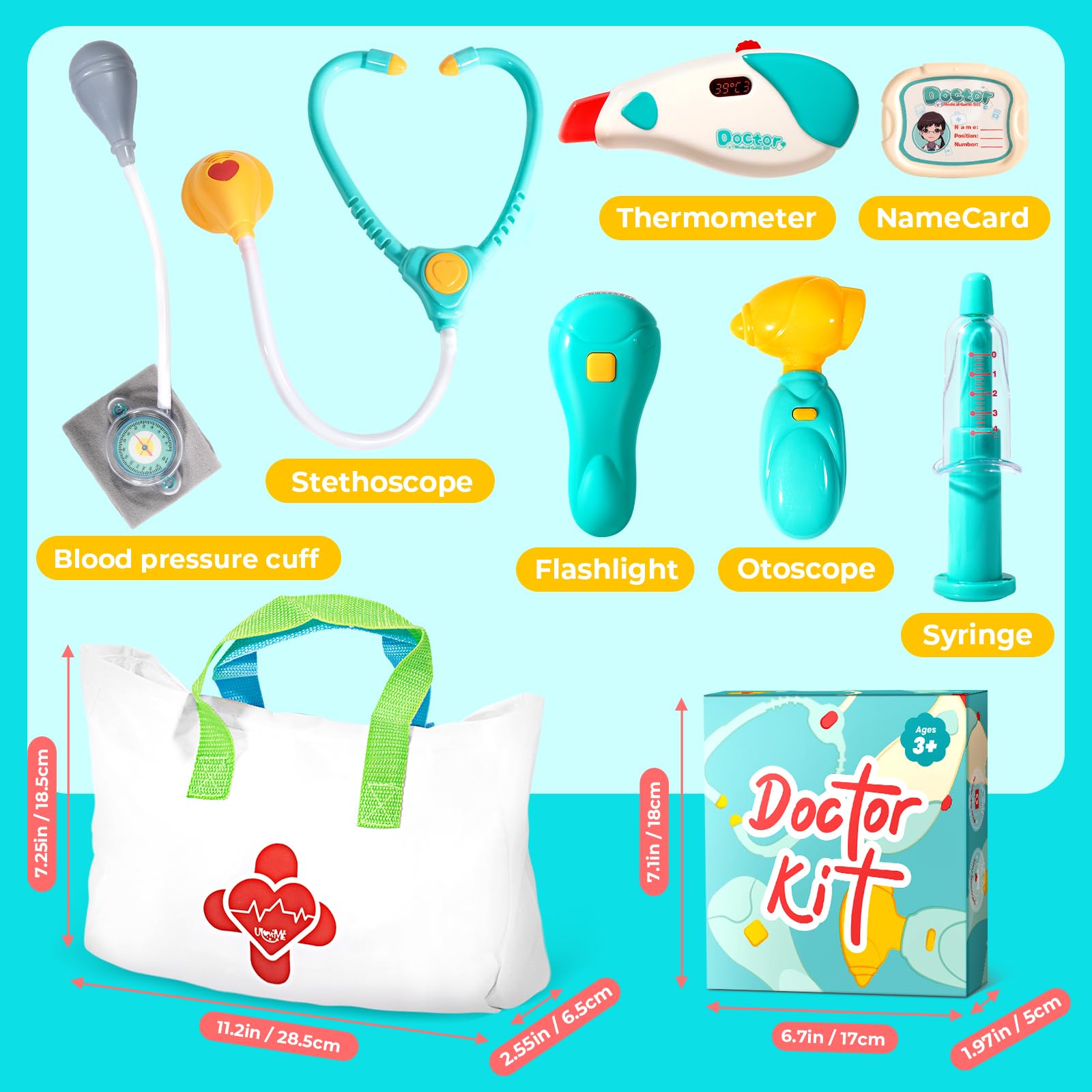 **Best Doctor Kit for Toddlers 3-5 Years - Pretend Play Medical Set with Stethoscope, Blood Pressure Cuff & Carrying Bag - Educational Dress Up Toys for Kids - Perfect for Preschool, Role Play & Birthday Gifts**