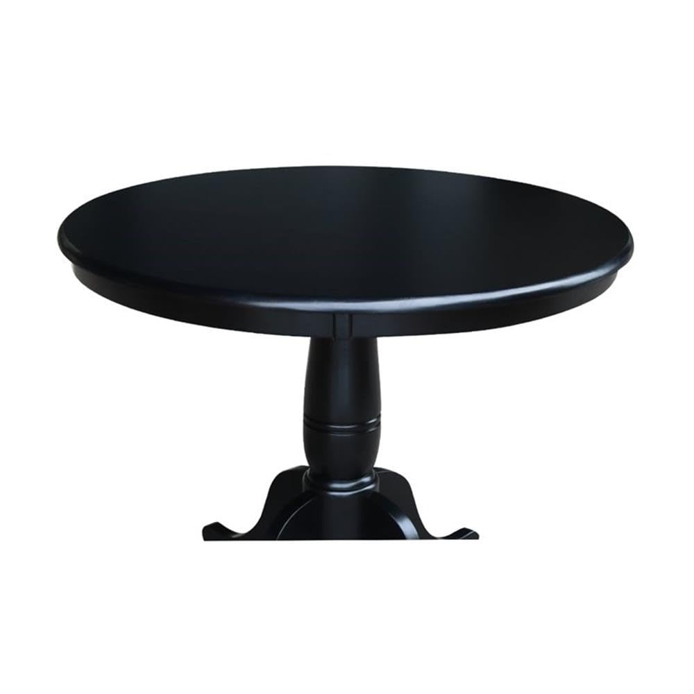 International Concepts 36 Inch Round Dining Table - Black Wooden Kitchen Table for Small Spaces | Perfect for Breakfast Nook, Apartment Dining, and Cozy Family Meals