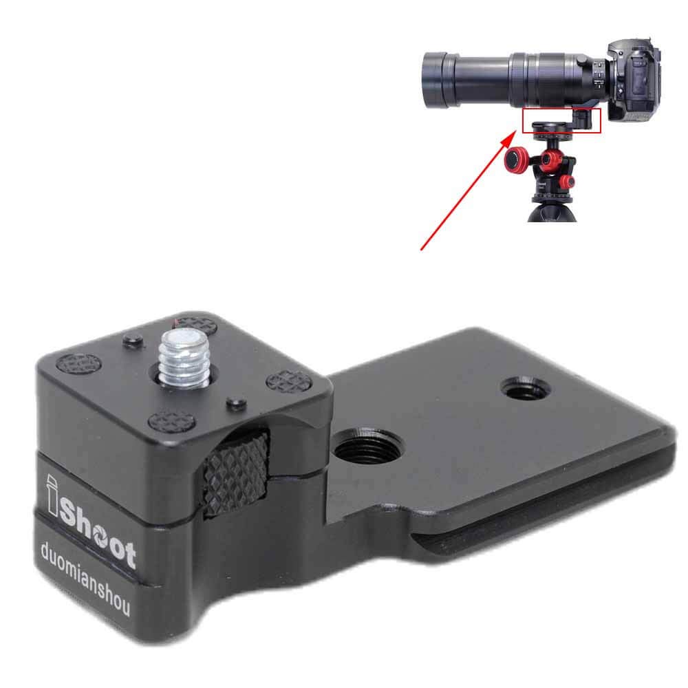 iShoot Lens Collar Replacement Foot Tripod Mount Ring Base for Panasonic Leica DG Vario-Elmar 100-400mm f/4-6.3 ASPH Power OIS Lens - Arca-Swiss Compatible Quick Release Plate - Perfect for Wildlife Photography & Outdoor Shooting