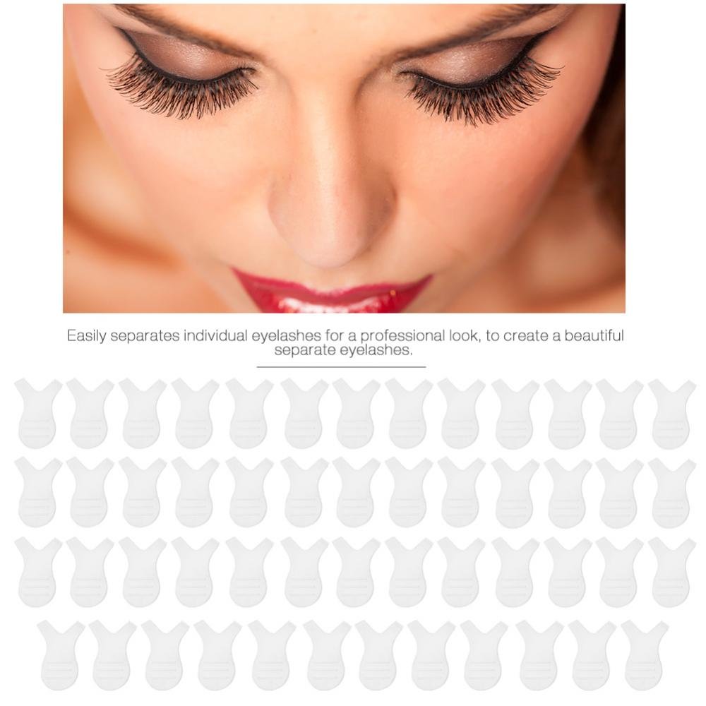 50pcs Disposable Y-Shape Silicone Eyelash Brushes for Eyelash Extensions - Professional Lash Comb Makeup Tool for Salon & Home Use