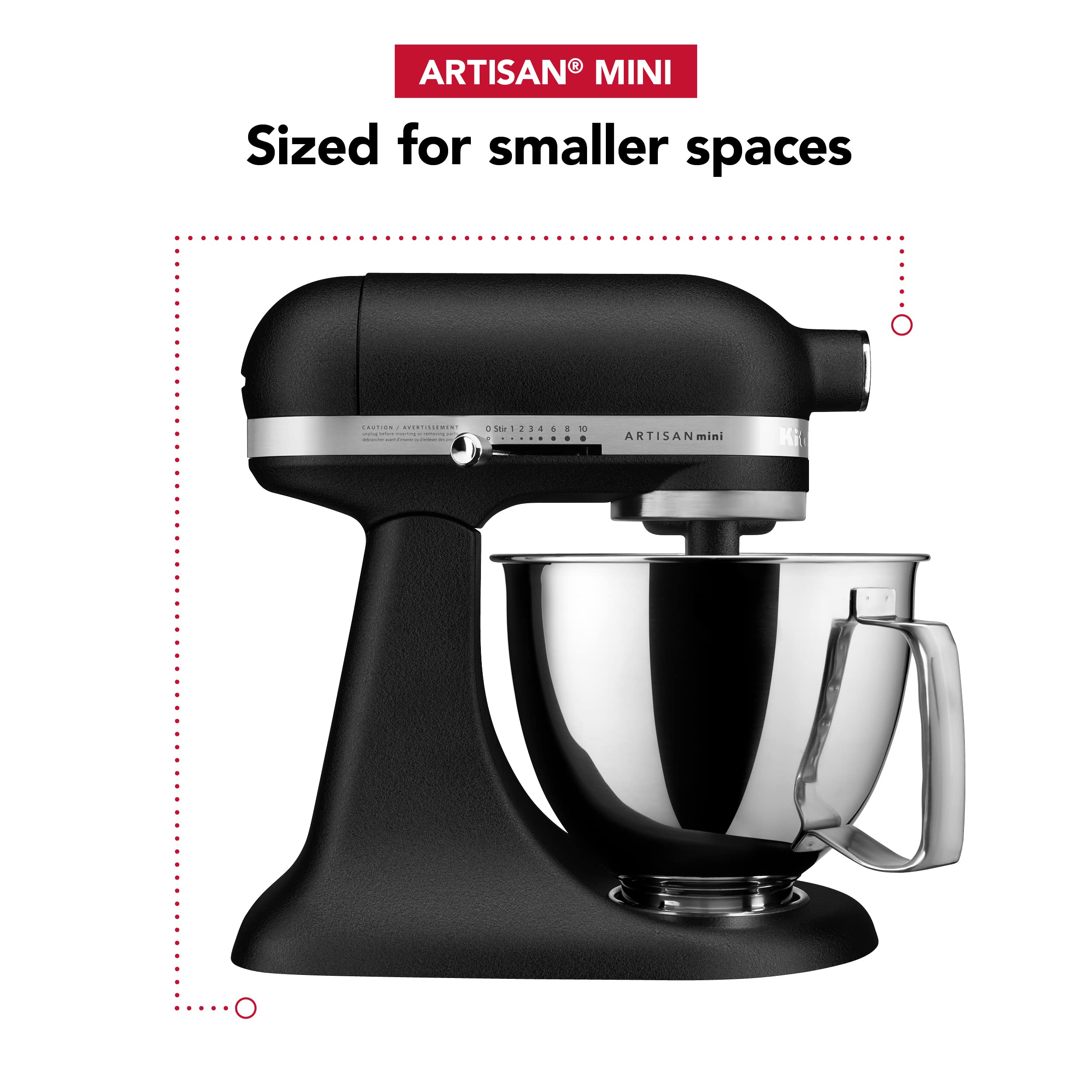 KitchenAid Artisan Mini 3.5 Quart Tilt-Head Stand Mixer - KSM3316X - Cast Iron Black | Compact Baking Mixer for Cookies, Cakes & Dough | Perfect for Small Kitchens & Home Bakers