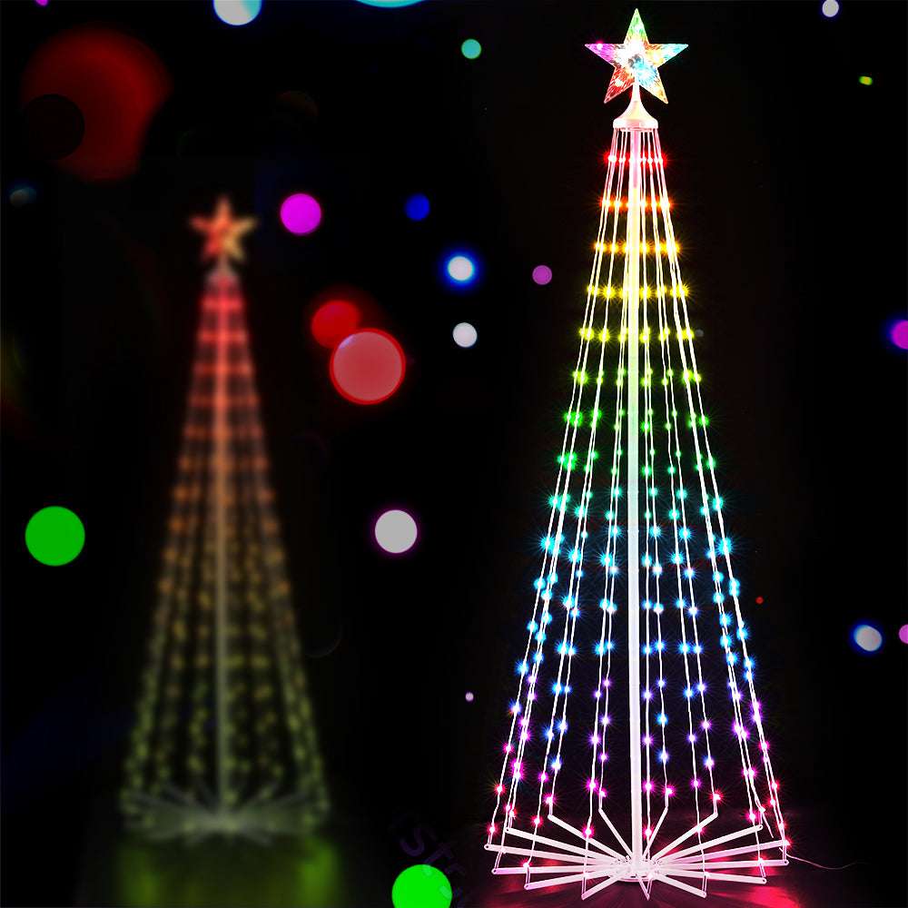 1.8M Christmas Tree with 265 LED RGB Fairy Lights - Jingle Jollys for Holiday Decorations, Indoor & Outdoor Festive Lighting, Party and Home Decoration