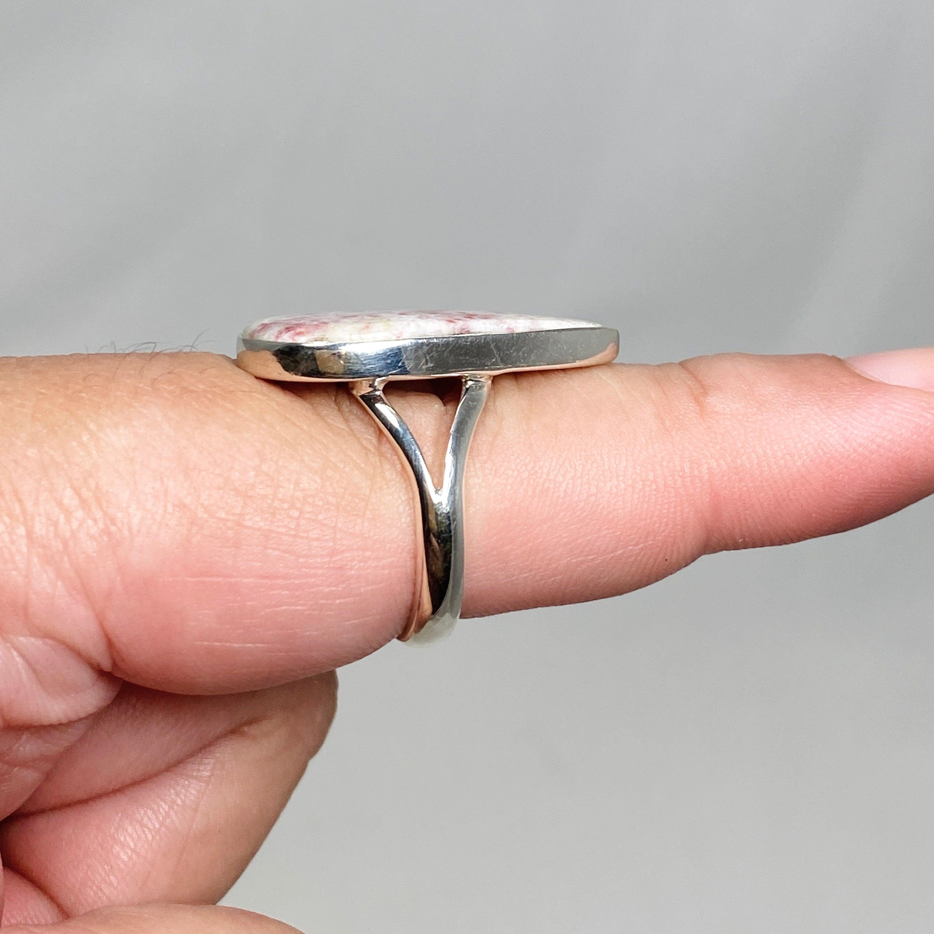 Cinnabar Teardrop Split Band Ring for Women - Size 9 - KRGJ3176 - Elegant Boho Jewelry for Parties, Weddings & Everyday Wear