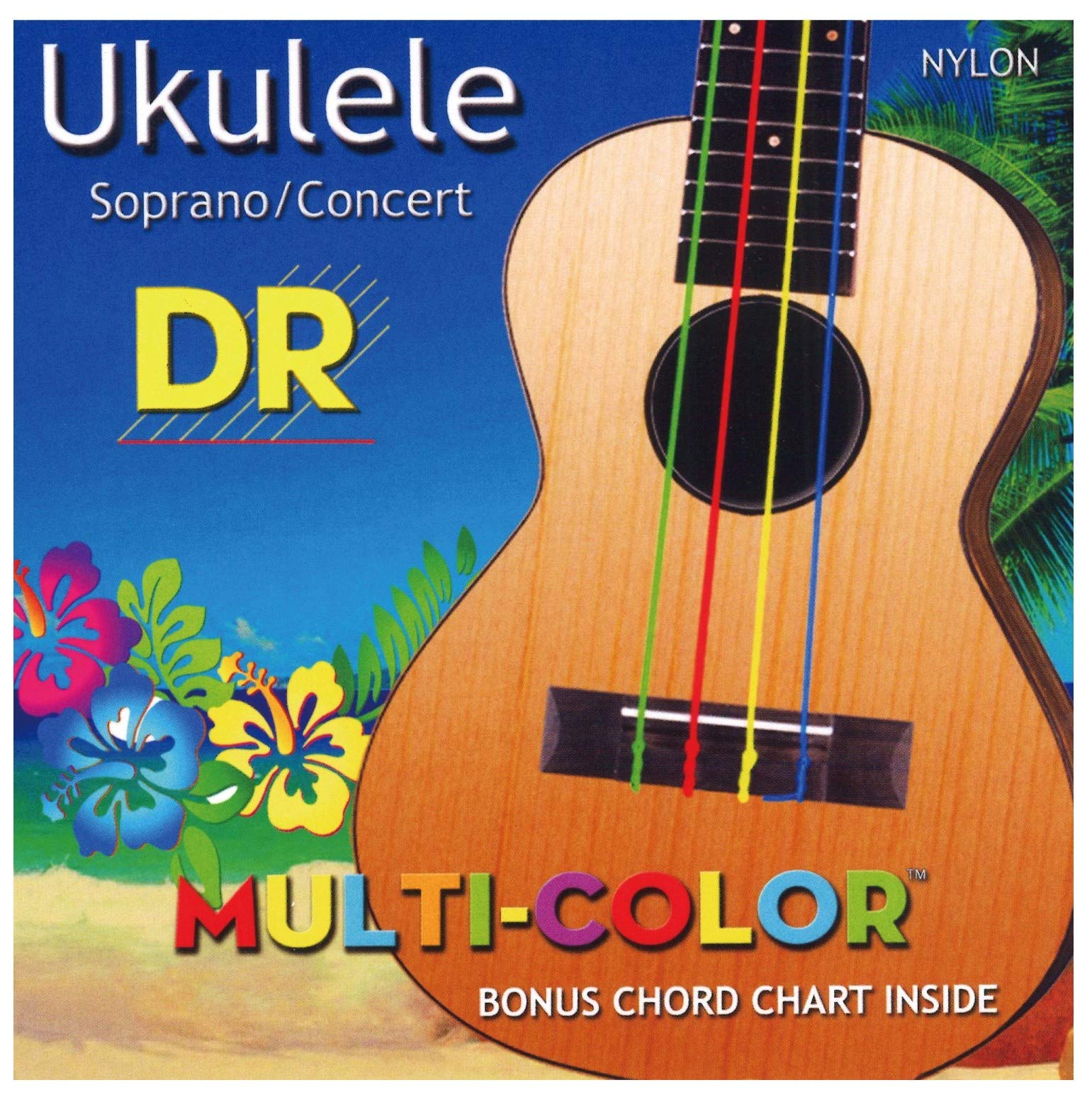 DR String UMCSC Ukulele Strings - Multicolor Soprano/Concert Set - Premium Nylon Ukulele Strings for Bright Tone & Long Durability - Perfect for Beginners, Performances & Studio Recording