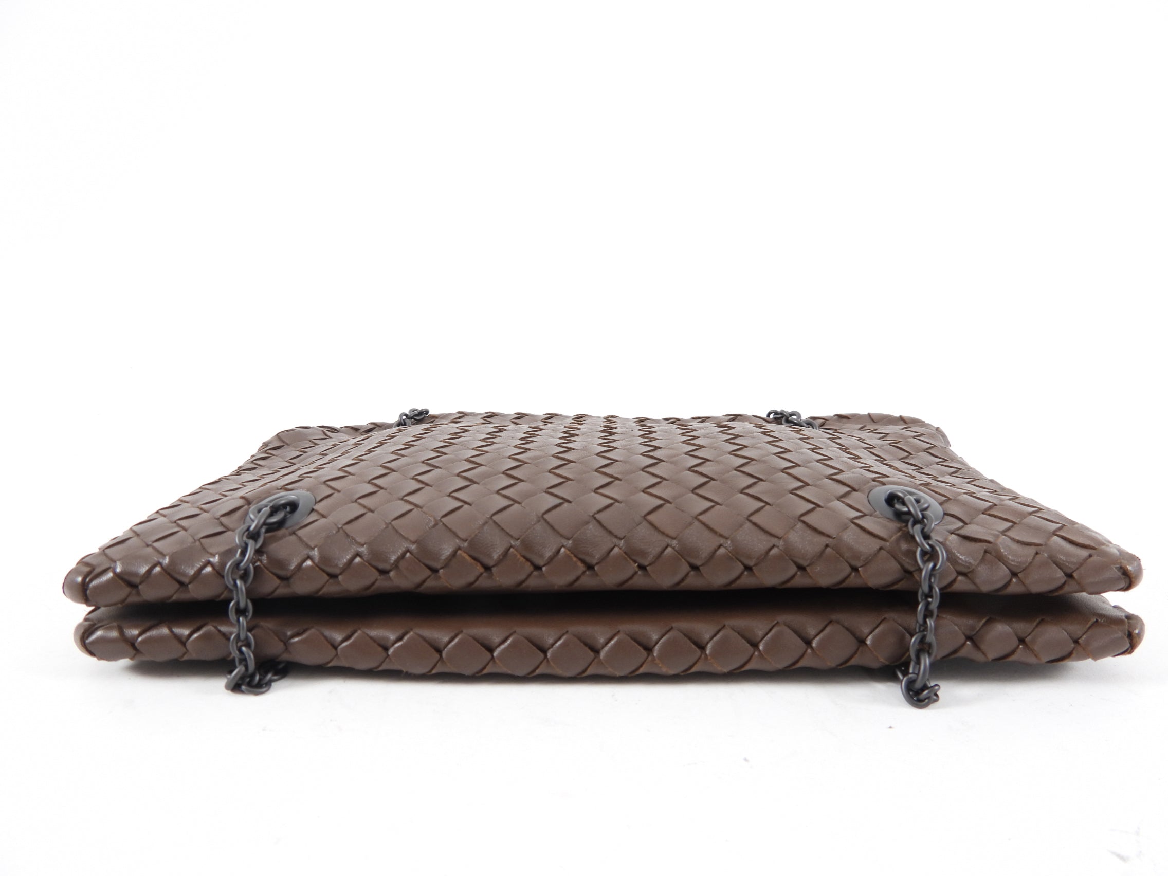 Bottega Veneta Brown Intrecciato Leather Duo Bag - Luxury Crossbody Purse for Women, Designer Handbag with Woven Detailing | Perfect for Work, Travel & Evening Events