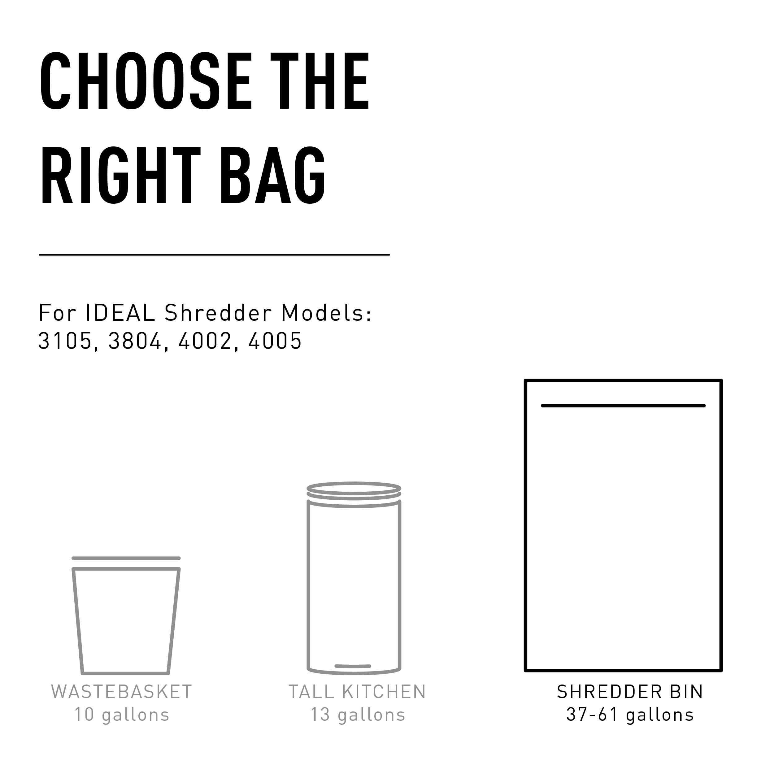 IDEAL AC0901H Heavy-Duty Shredder Bags - 40