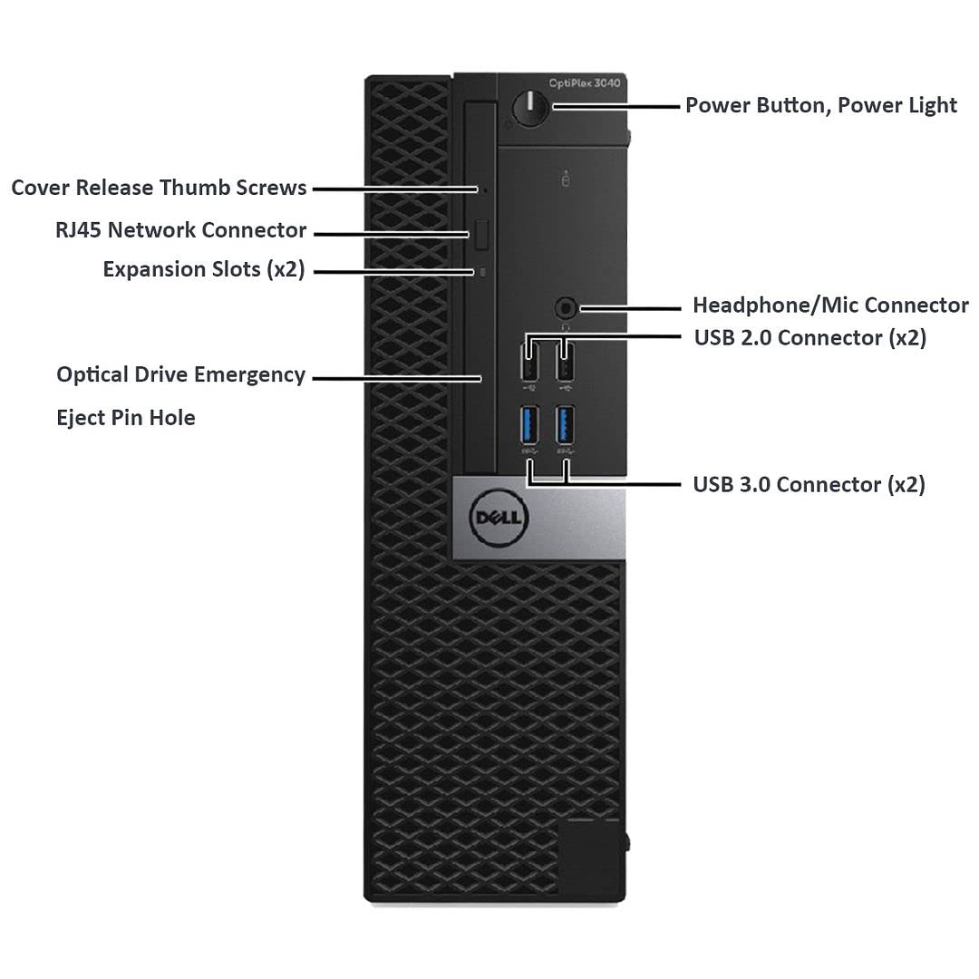 DELL OptiPlex 3040 SFF Business Desktop Computer - Intel Core i7-6700 Quad-Core 3.4GHz (Turbo 4.0GHz), 16GB RAM, 256GB SSD, WiFi, Bluetooth, HDMI, Dual Monitor Support, Wireless Keyboard & Mouse, Windows 10 Pro (Renewed) - Perfect for Home Office, Remote Work & Small Business Computing