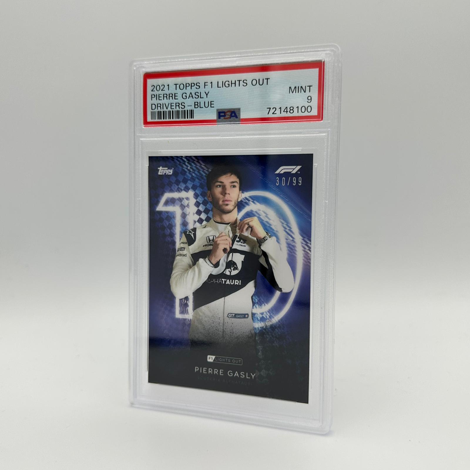 PSA 9 Graded 30/99 Pierre Gasly Blue Parallel F1 Racing Card - Collectible for Motorsport Fans & Memorabilia Enthusiasts