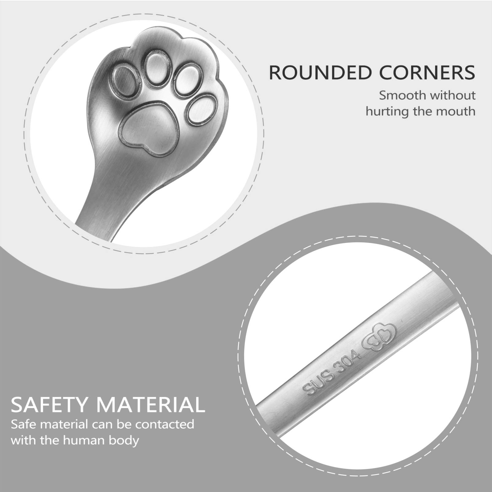 Premium Stainless Steel Cat Paw Spoons - 3-Piece Set for Coffee, Ice Cream, Tea & Dessert | Durable Kitchen Utensils for Mixing, Stirring & Serving | Perfect for Home, Parties & Holiday Gifts