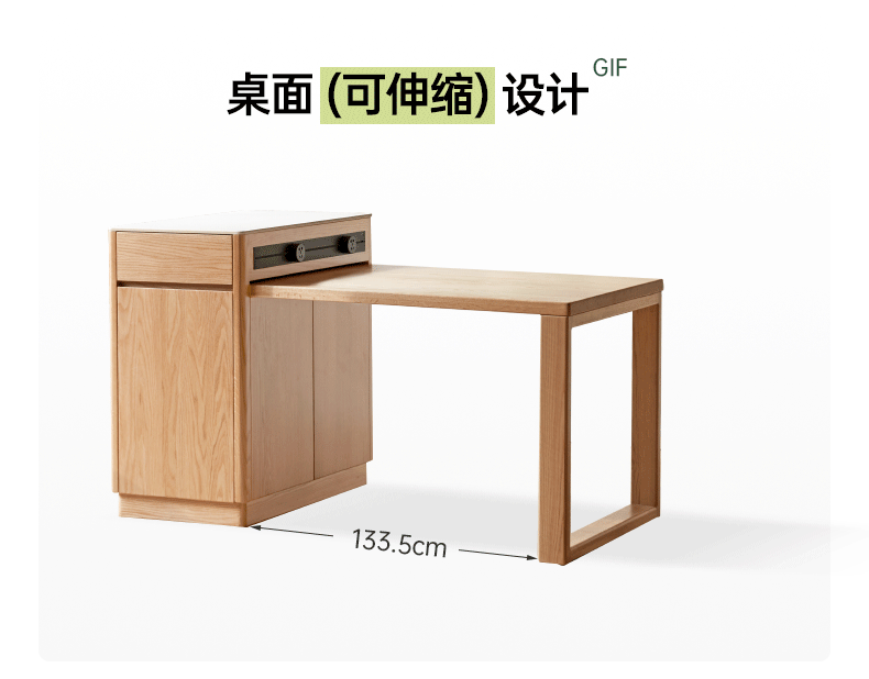Solid Oak Wood Extendable Dining Table for Kitchen Island - Expandable Farmhouse Style Table for Dining Room, Breakfast Nook & Small Spaces